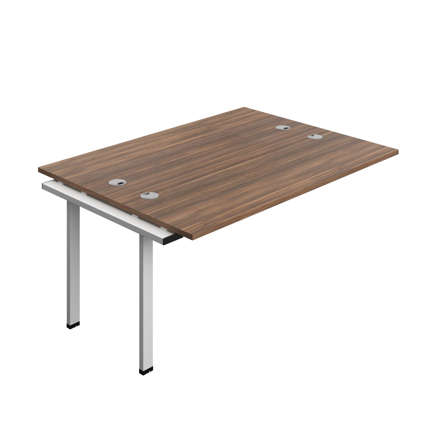 Synergy Bench Extension with Cable Ports: 2 Person (FSC) : 1600 | 600 | Dark Walnut/Silver