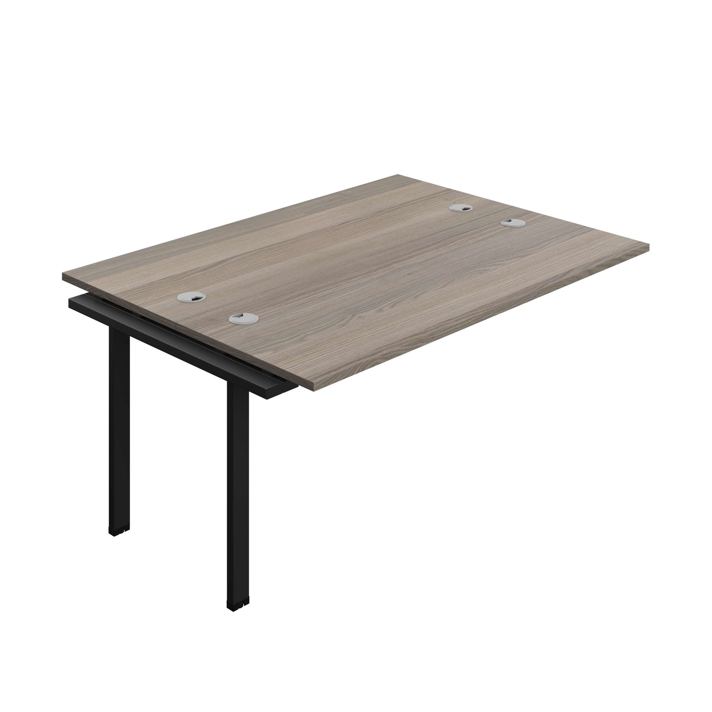 Synergy Bench Extension with Cable Ports: 2 Person (FSC) : 1600 | 600 | Grey Oak/Black