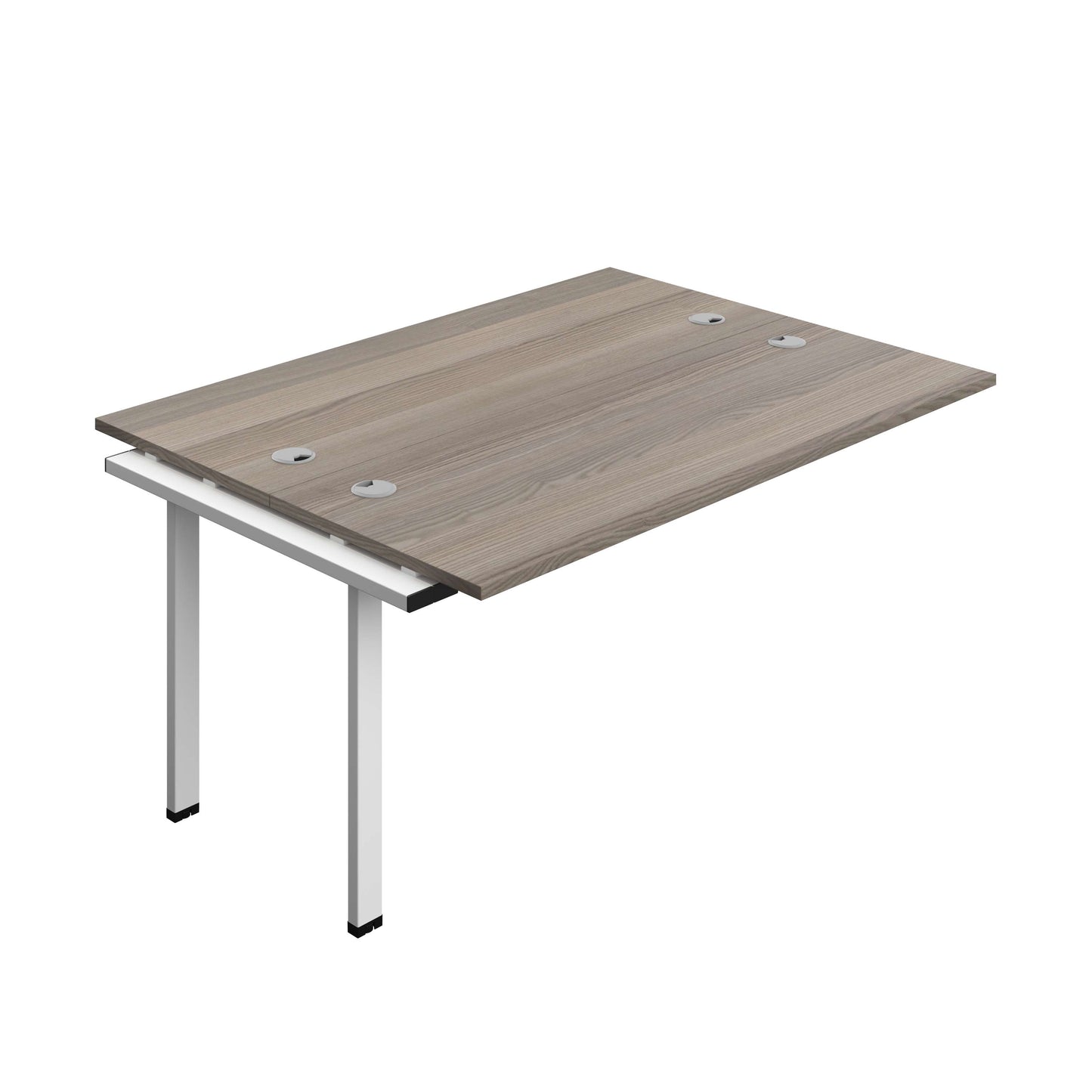 Synergy Bench Extension with Cable Ports: 2 Person (FSC) : 1600 | 600 | Grey Oak/White