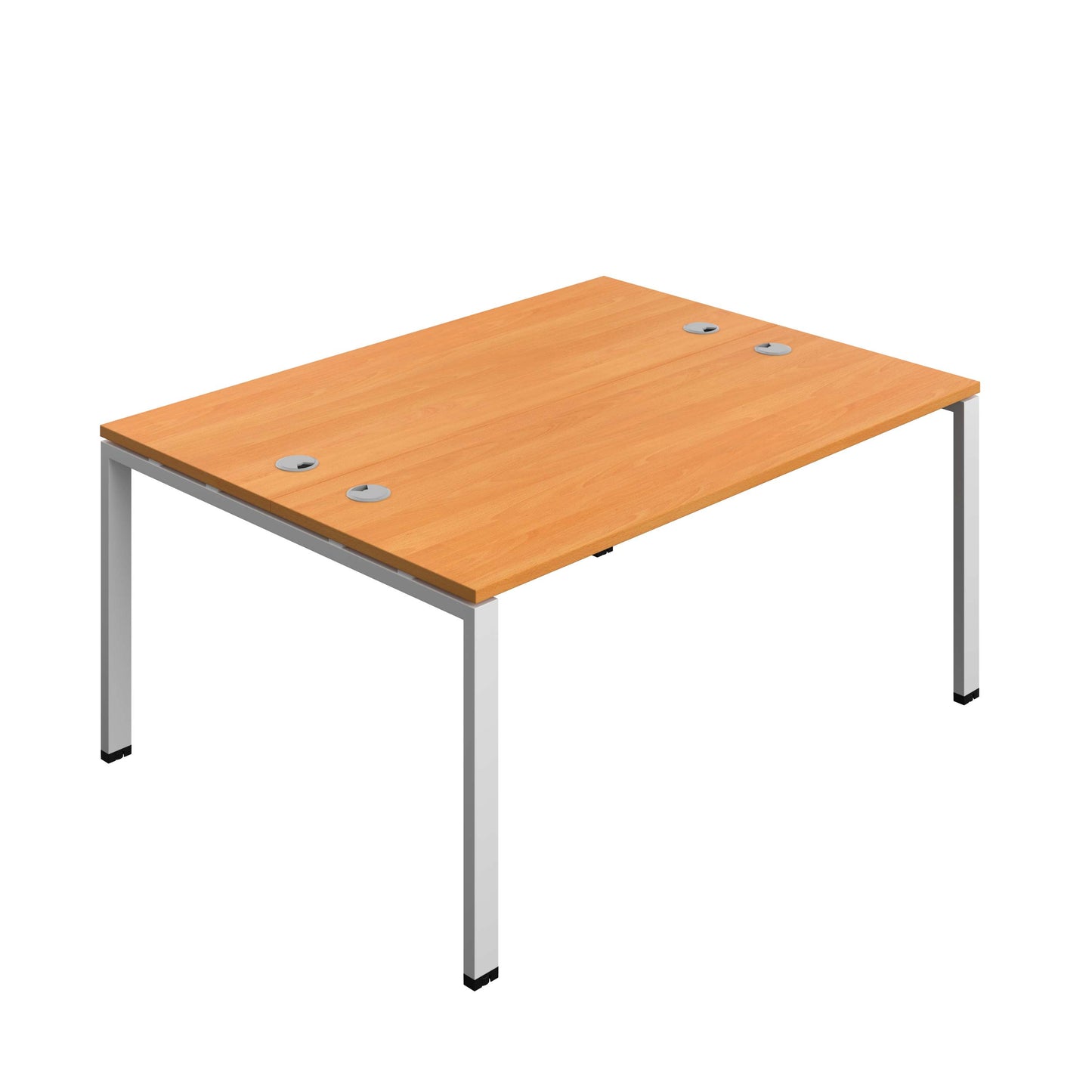 Synergy Bench with Cable Ports: 2 Person (FSC) : Goal Post Leg : 1600 | 600 | Beech/Silver