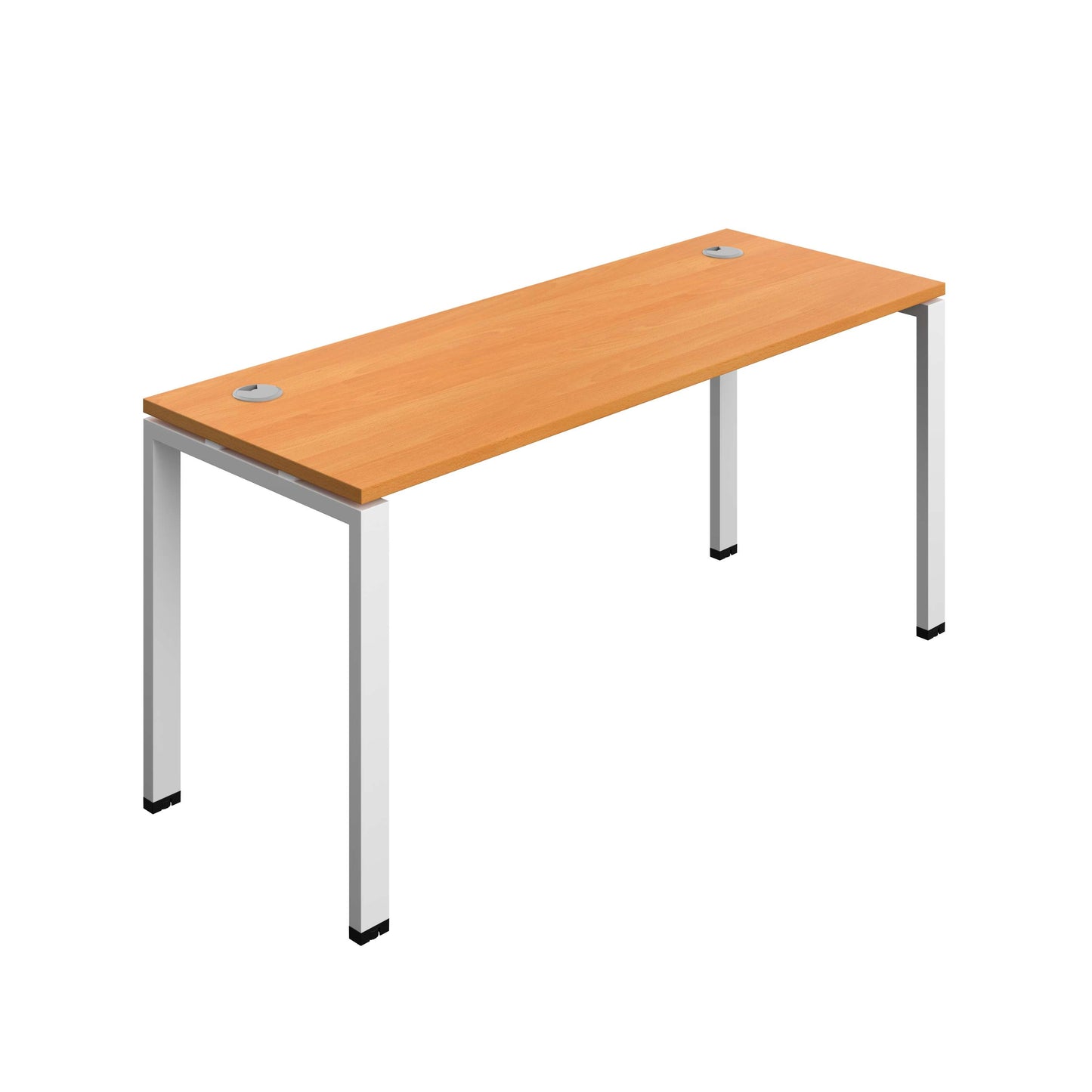 Synergy Bench with Cable Ports: 1 Person (FSC) : Goal Post Leg : 1600 | 600 | Beech/White