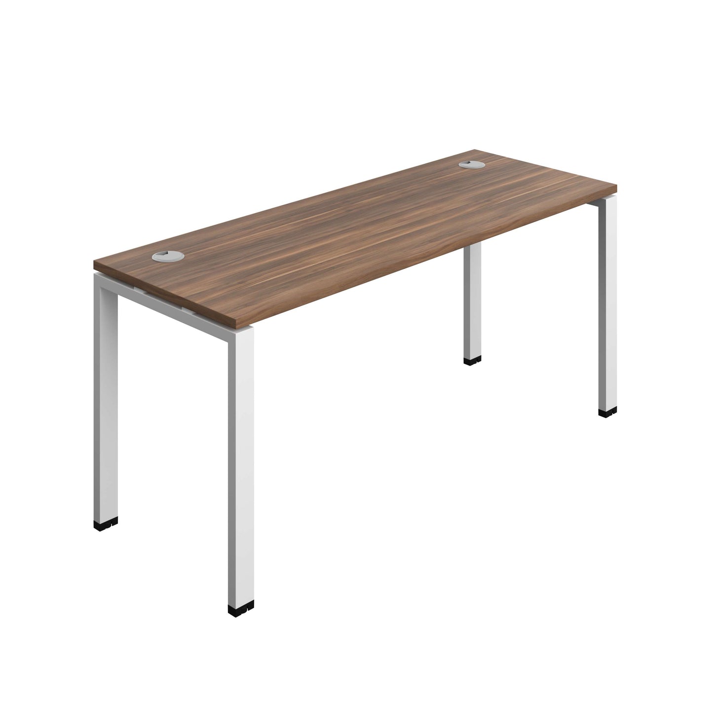 Synergy Bench with Cable Ports: 1 Person (FSC) : Goal Post Leg : 1600 | 600 | Dark Walnut/White