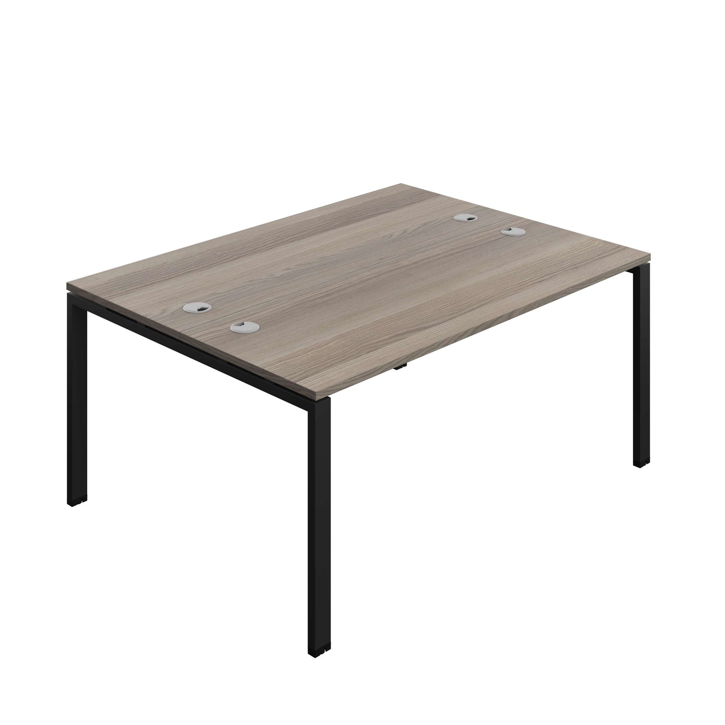 Synergy Bench with Cable Ports: 2 Person (FSC) : Goal Post Leg : 1600 | 600 | Grey Oak/Black