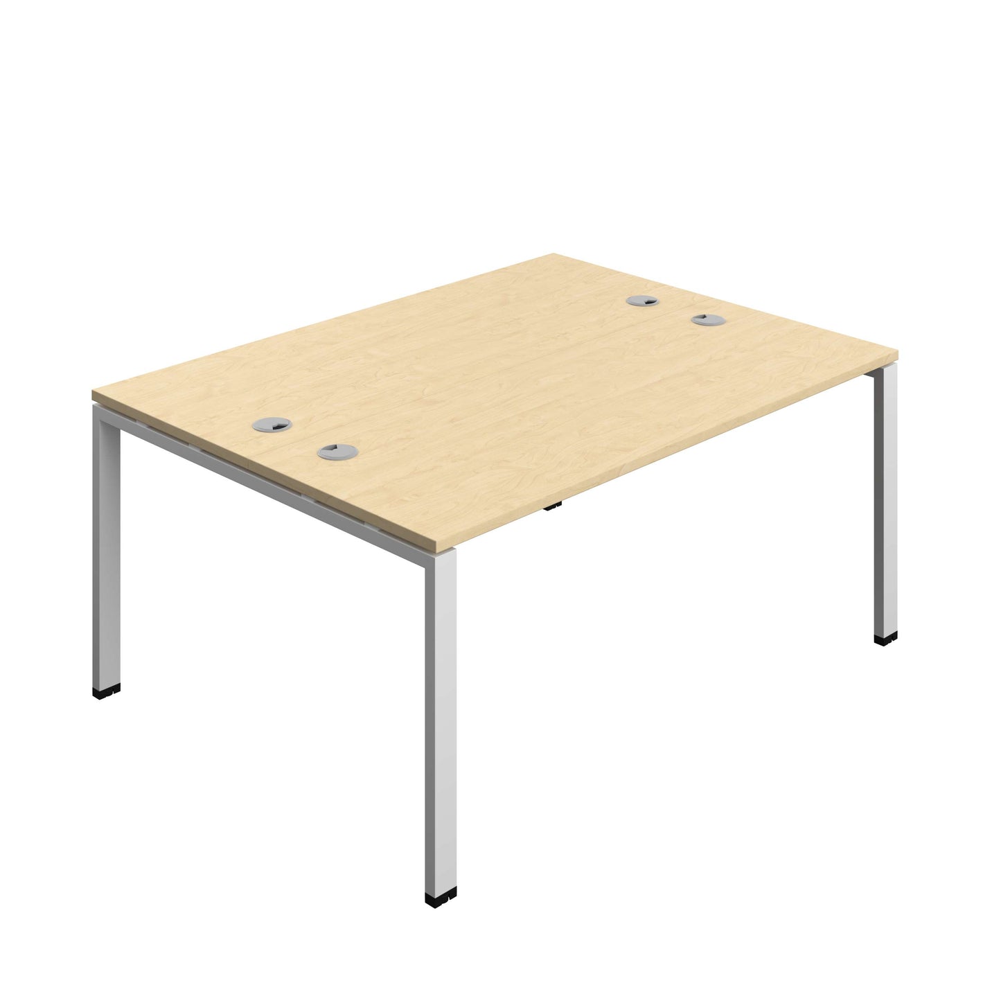 Synergy Bench with Cable Ports: 2 Person (FSC) : Goal Post Leg : 1600 | 600 | Maple/Silver