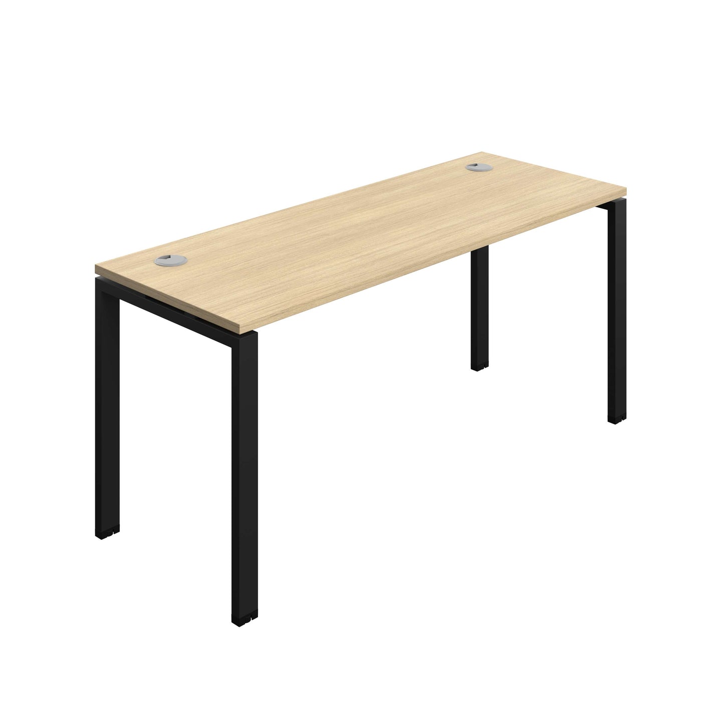 Synergy Bench with Cable Ports: 1 Person (FSC) : Goal Post Leg : 1600 | 600 | Nova Oak/Black