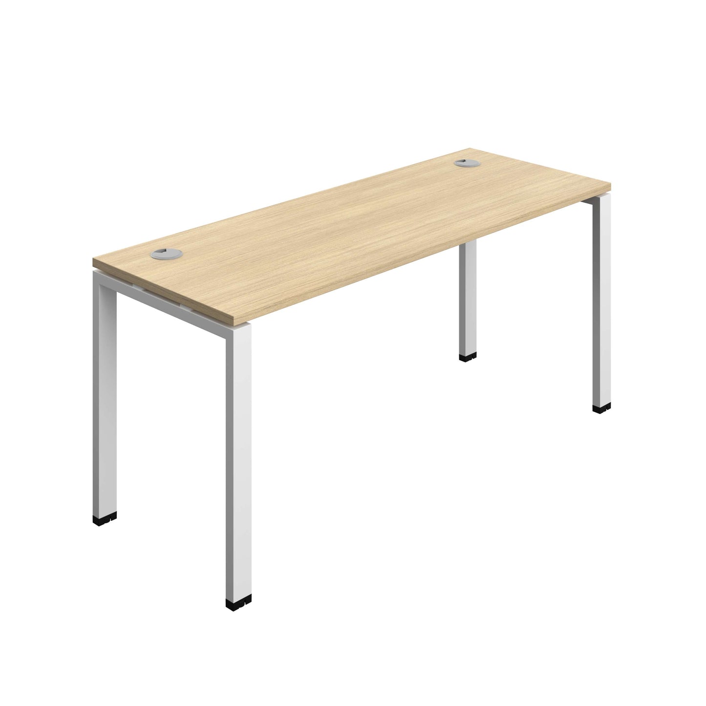 Synergy Bench with Cable Ports: 1 Person (FSC) : Goal Post Leg : 1600 | 600 | Nova Oak/White