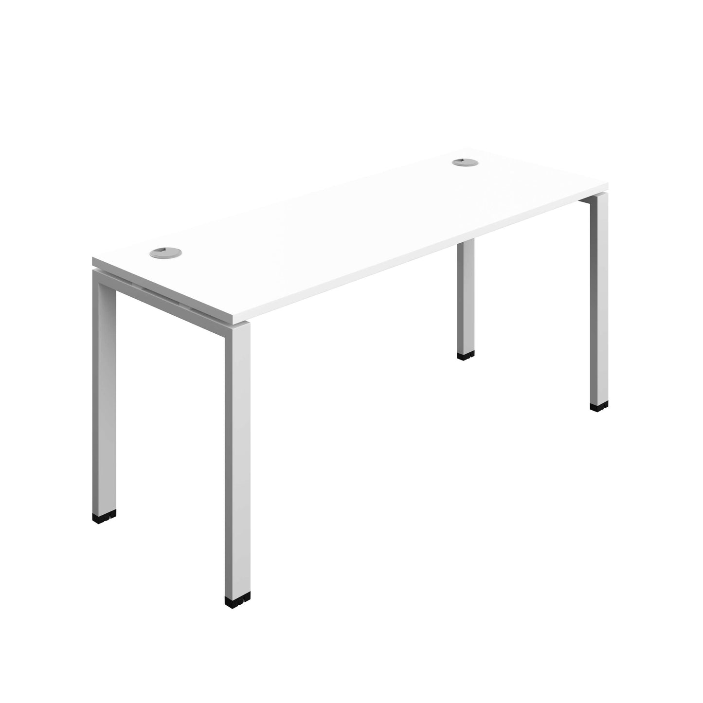Synergy Bench with Cable Ports: 1 Person (FSC) : Goal Post Leg : 1600 | 600 | White/Silver