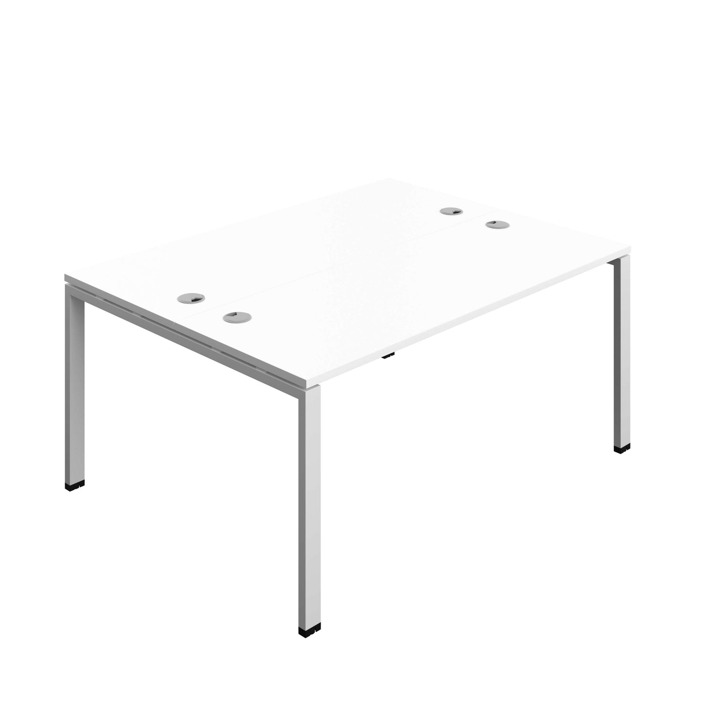 Synergy Bench with Cable Ports: 2 Person (FSC) : Goal Post Leg : 1600 | 600 | White/Silver
