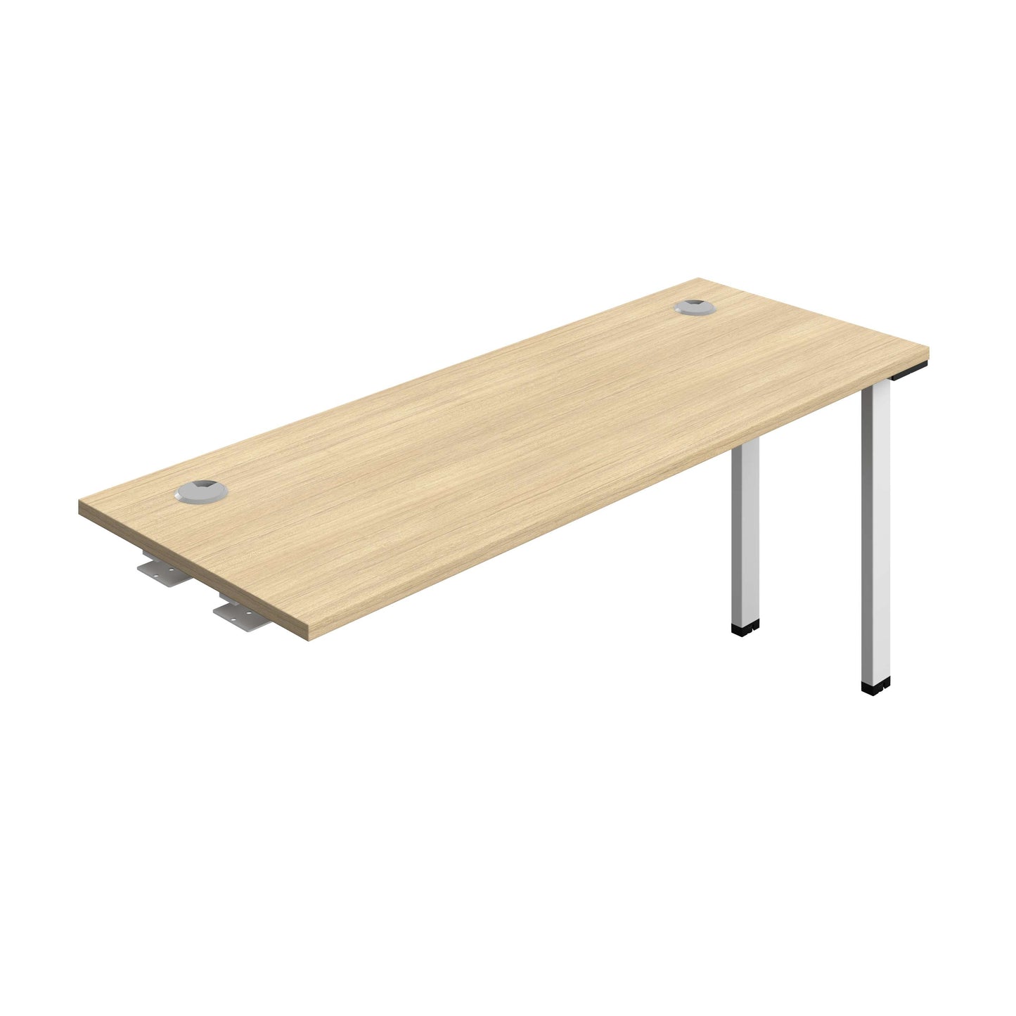 Synergy Bench Extension with Cable Ports: 1 Person (FSC) : 1600 | 600 | Nova Oak/White
