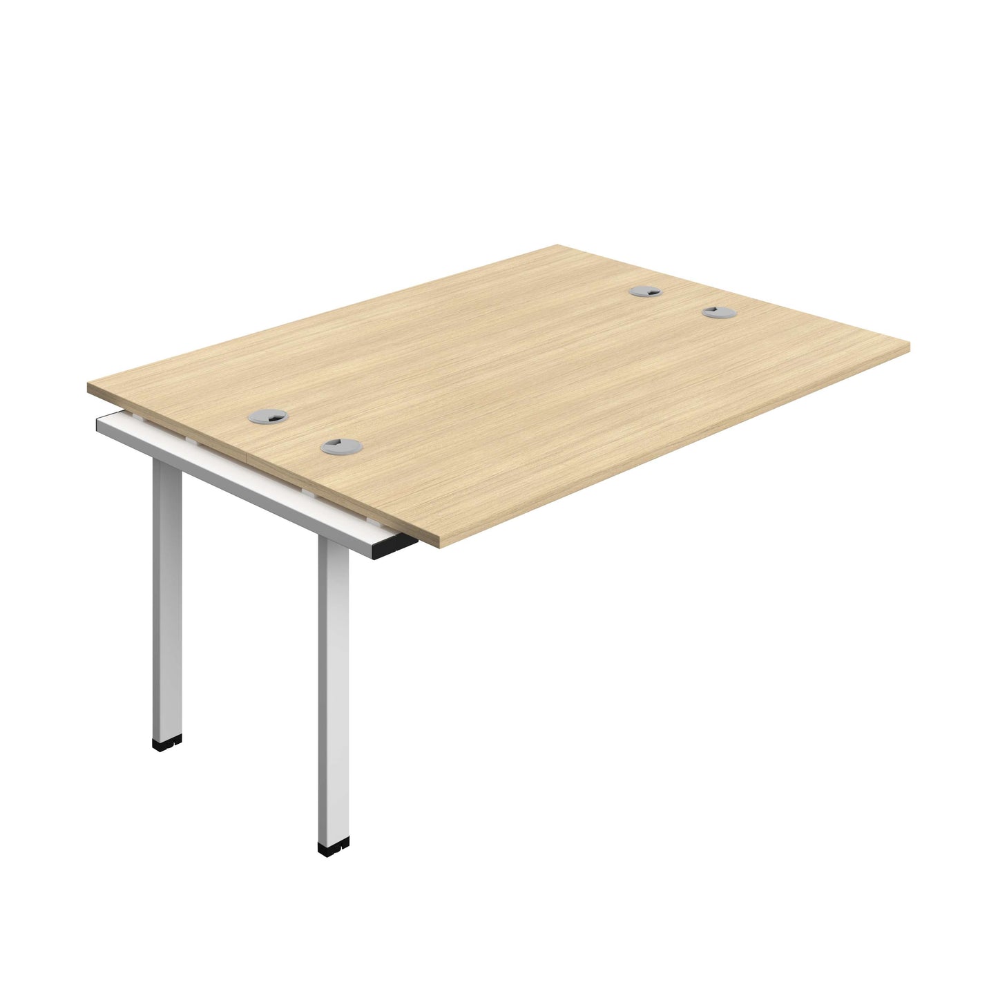 Synergy Bench Extension with Cable Ports: 2 Person (FSC) : 1600 | 600 | Nova Oak/White
