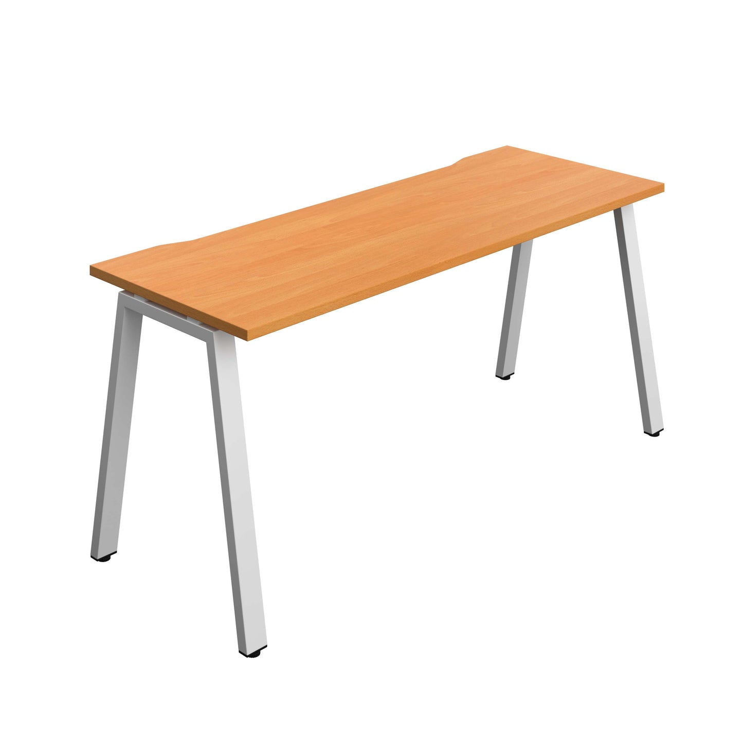 Synergy Bench with Cut Out: 1 Person (FSC) : A-Frame Leg : 1600 | 700 | Beech/Silver