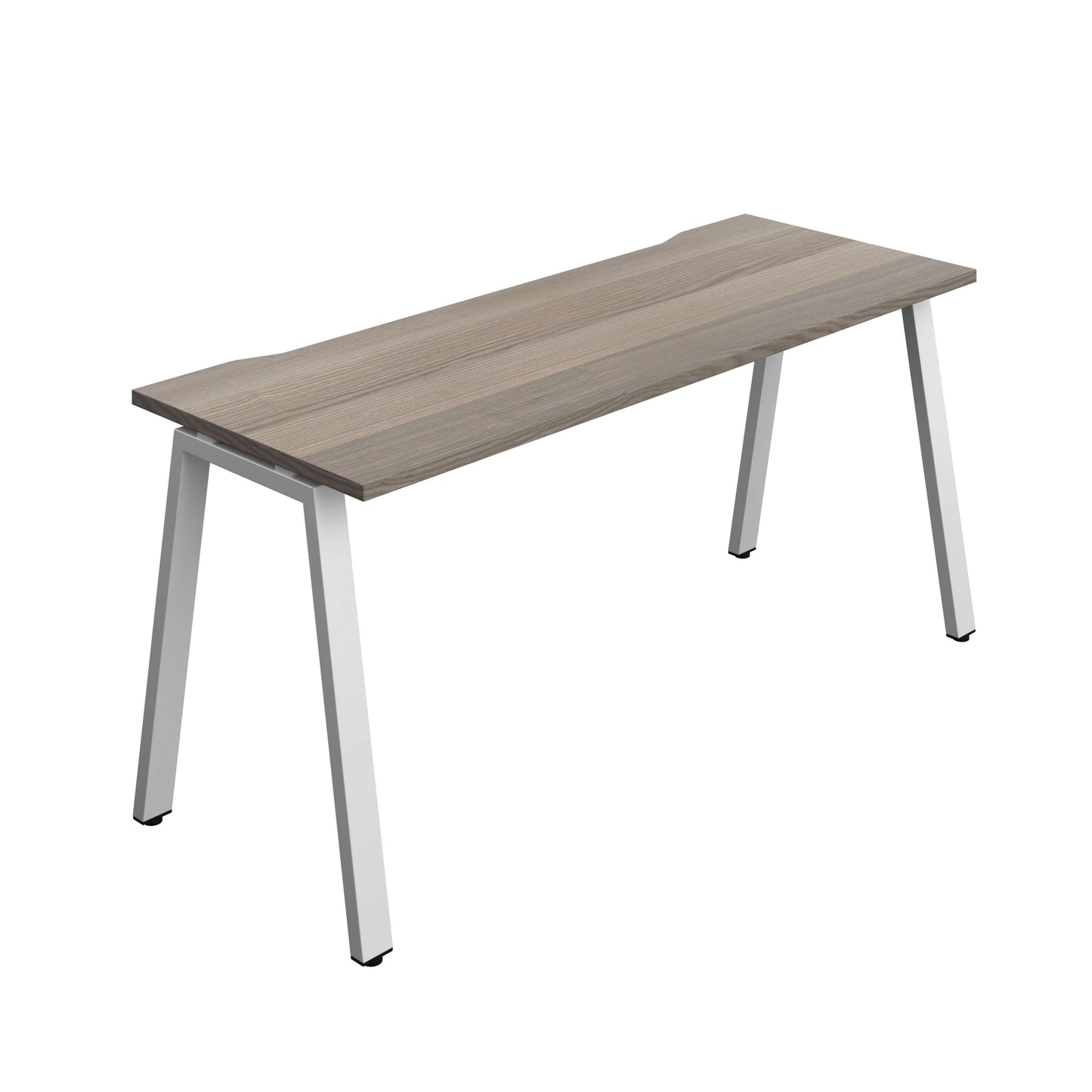 Synergy Bench with Cut Out: 1 Person (FSC) : A-Frame Leg : 1600 | 700 | Grey Oak/Silver