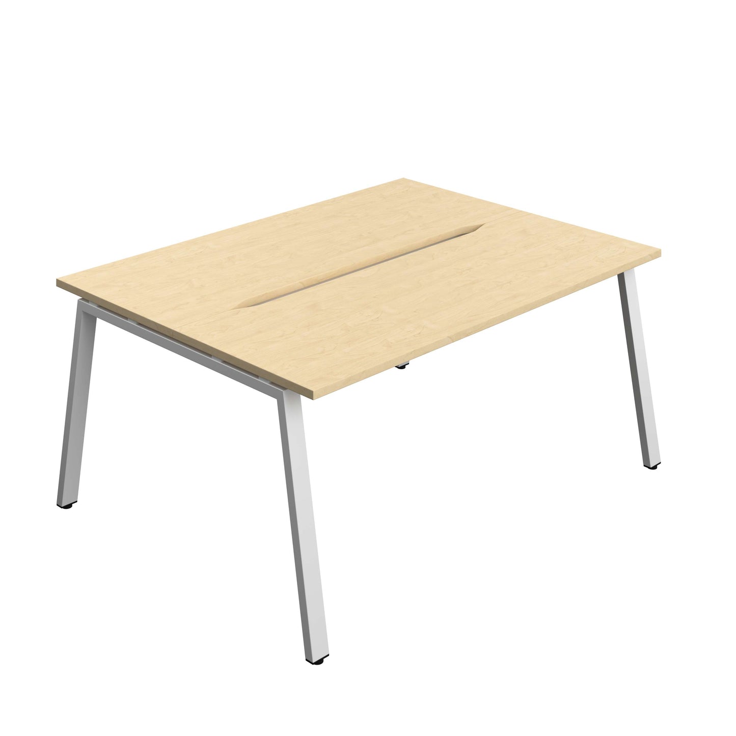 Synergy Bench with Cut Out: 2 Person (FSC) : A-Frame Leg : 1600 | 700 | Maple/Silver
