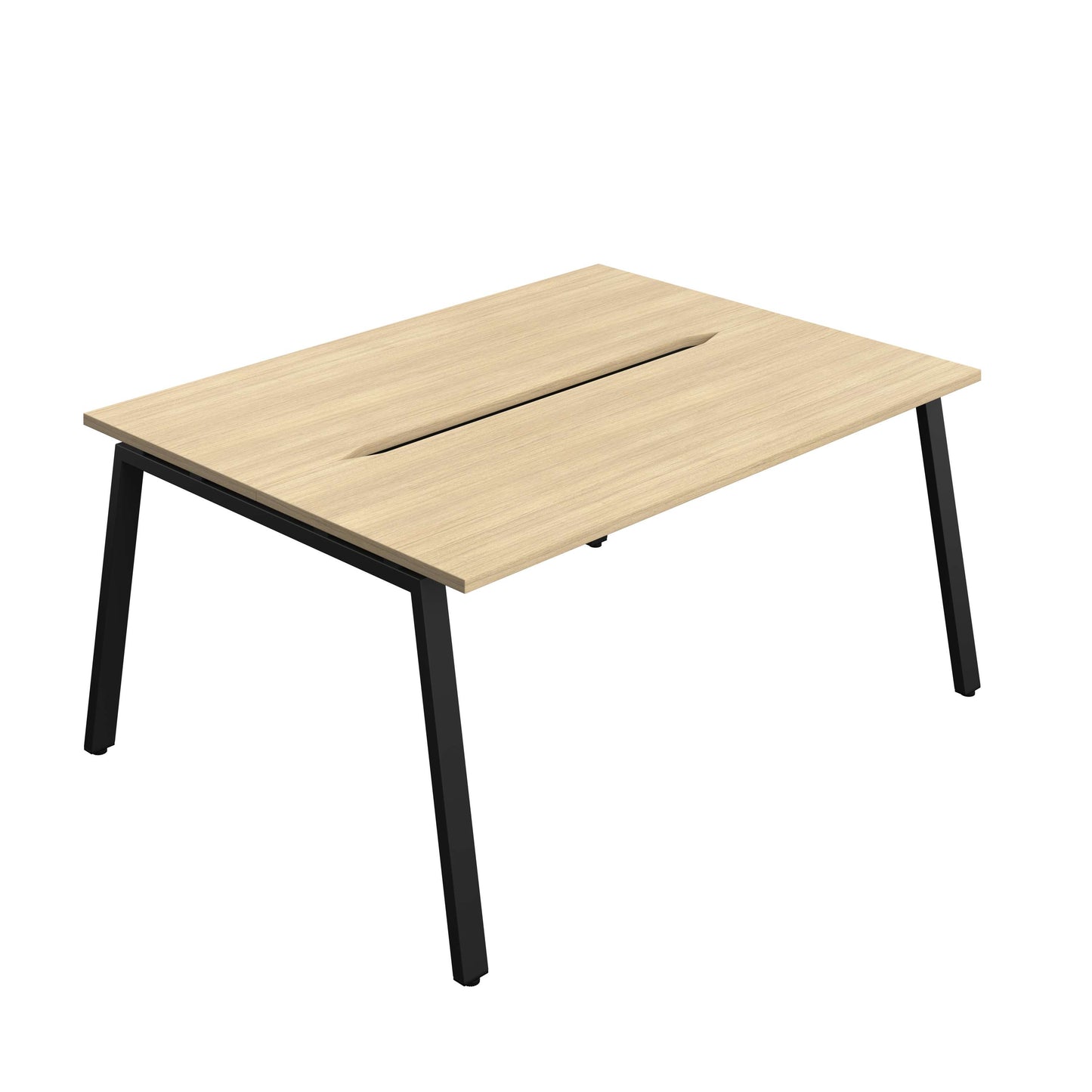 Synergy Bench with Cut Out: 2 Person (FSC) : A-Frame Leg : 1600 | 700 | Nova Oak/Black