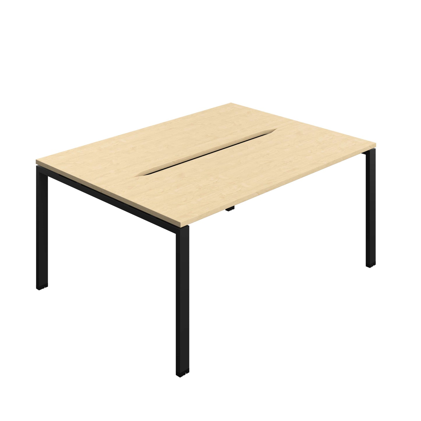 Synergy Bench with Cut Out: 2 Person (FSC) : Goal Post Leg : 1600 | 700 | Maple/Black