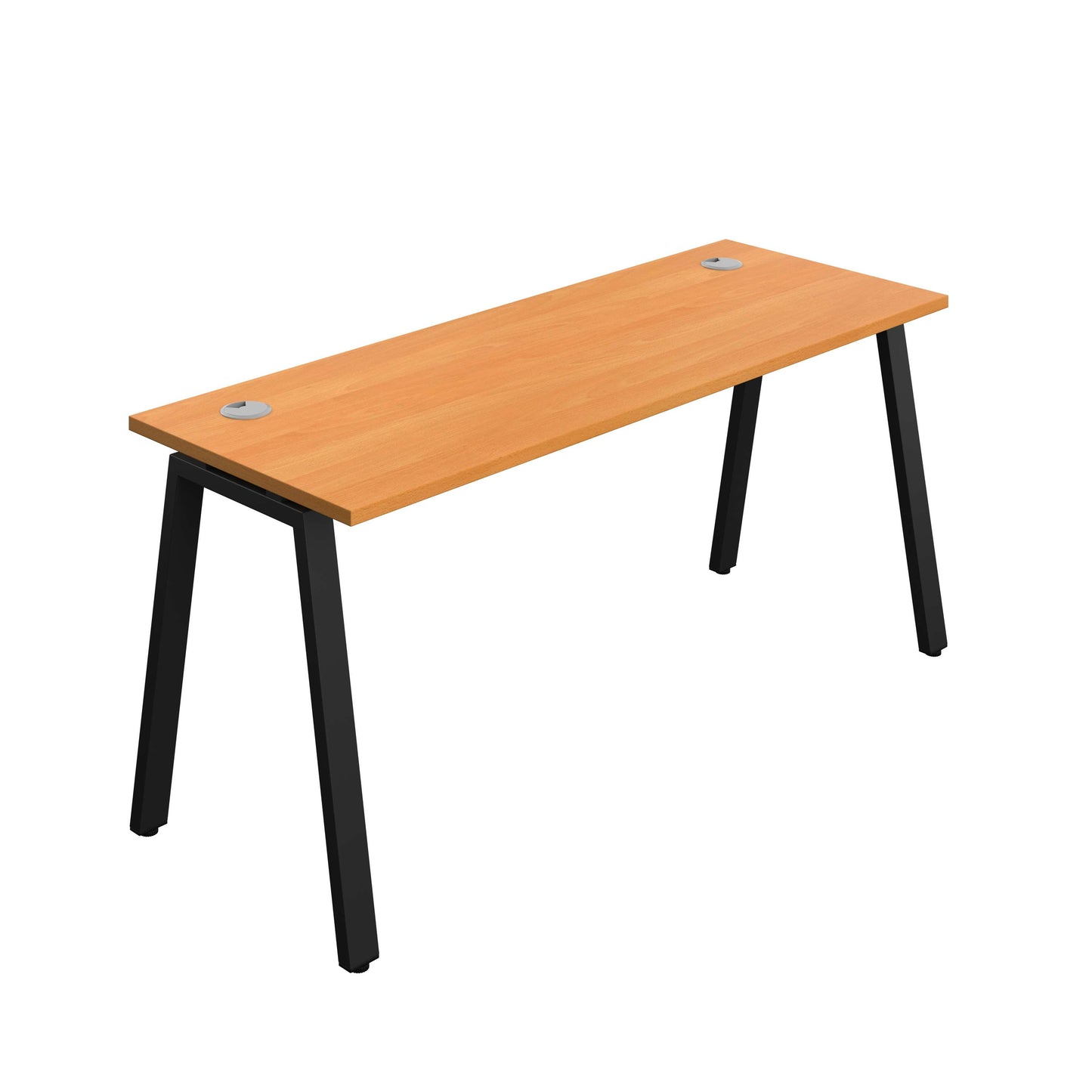 Synergy Bench with Cable Ports: 1 Person (FSC) : A-Frame Leg : 1600 | 700 | Beech/Black