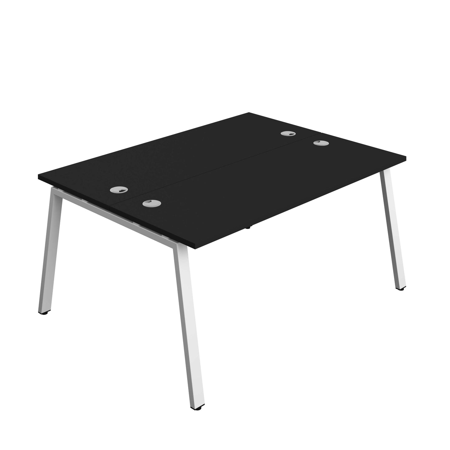 Synergy Bench with Cable Ports: 2 Person (FSC) : A-Frame Leg : 1600 | 700 | Black/White
