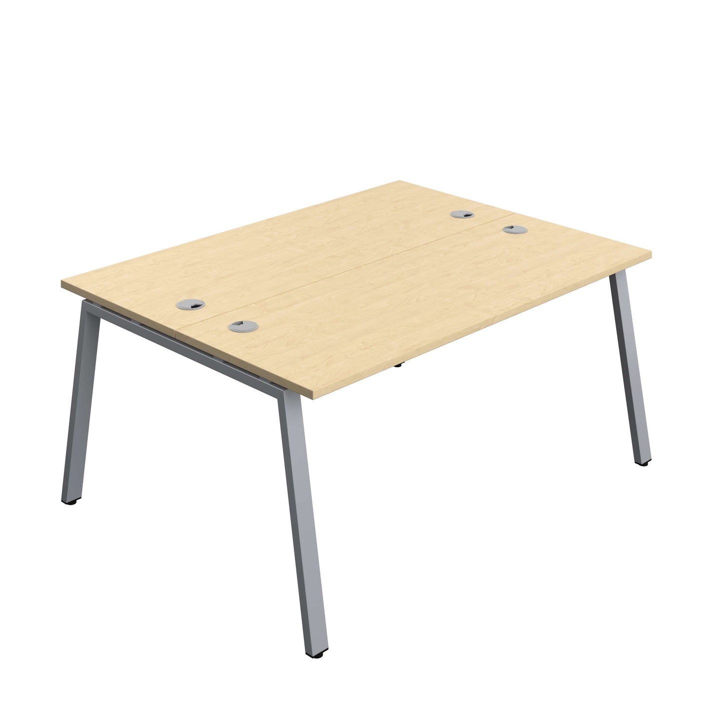 Synergy Bench with Cable Ports: 2 Person (FSC) : A-Frame Leg : 1600 | 700 | Maple/Silver