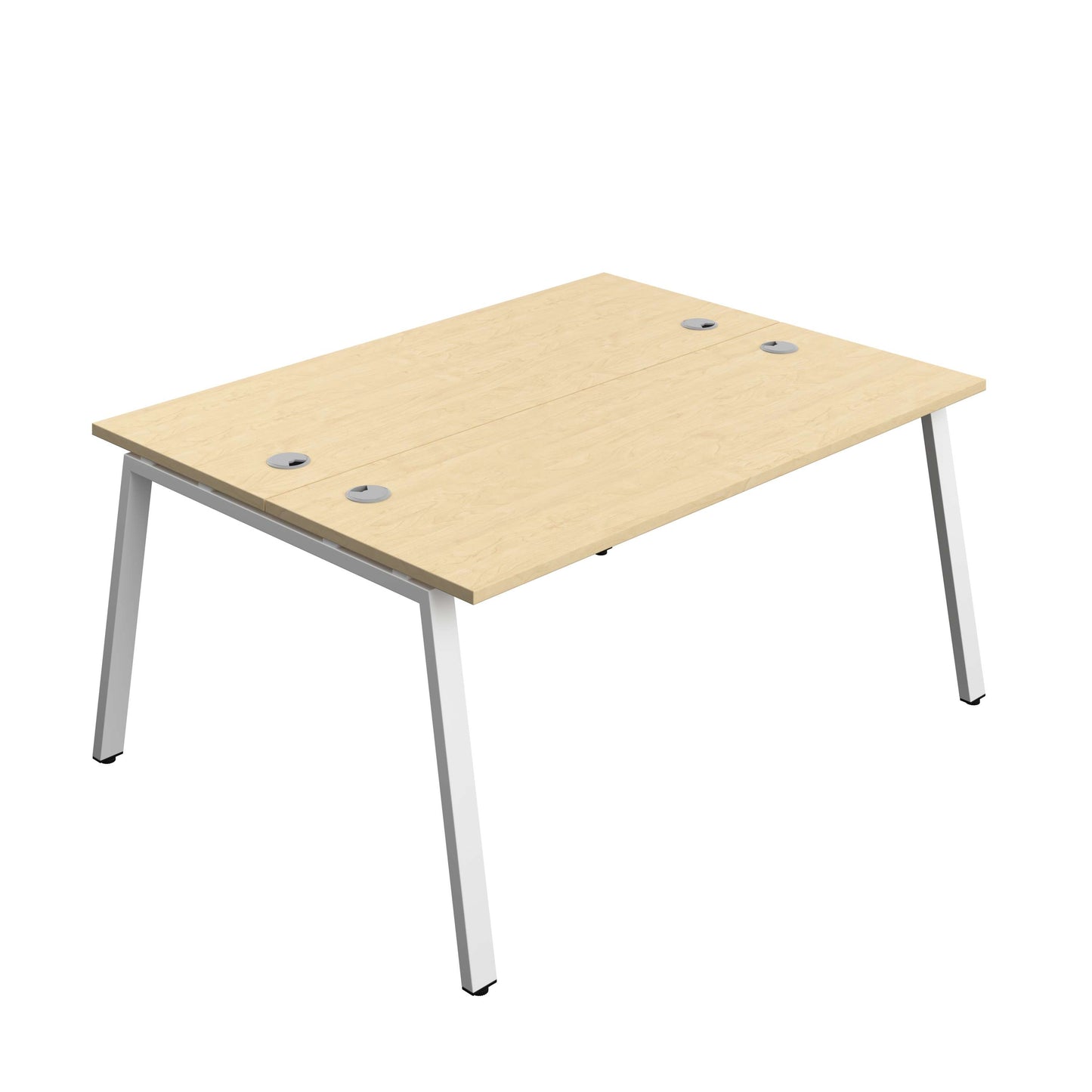 Synergy Bench with Cable Ports: 2 Person (FSC) : A-Frame Leg : 1600 | 700 | Maple/White