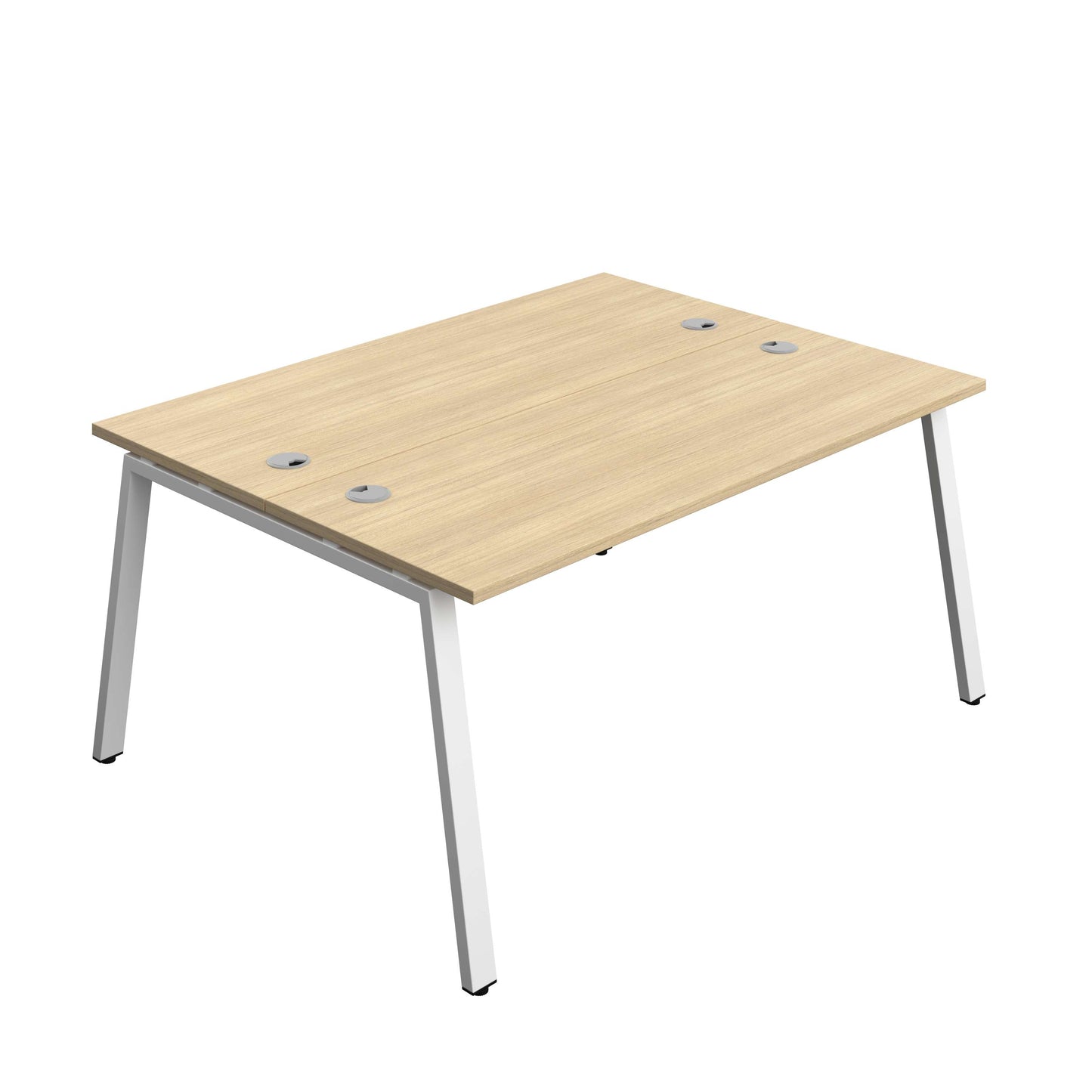 Synergy Bench with Cable Ports: 2 Person (FSC) : A-Frame Leg : 1600 | 700 | Nova Oak/White