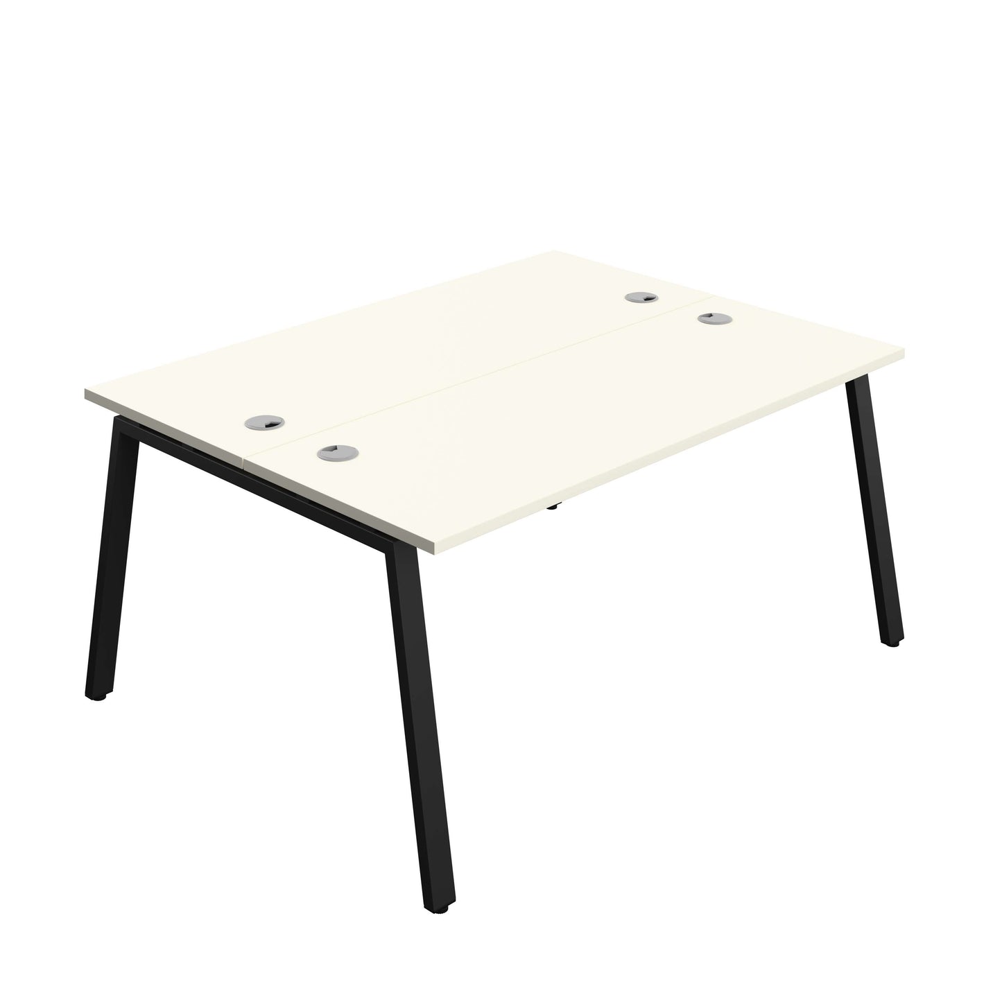 Synergy Bench with Cable Ports: 2 Person (FSC) : A-Frame Leg : 1600 | 700 | White/Black