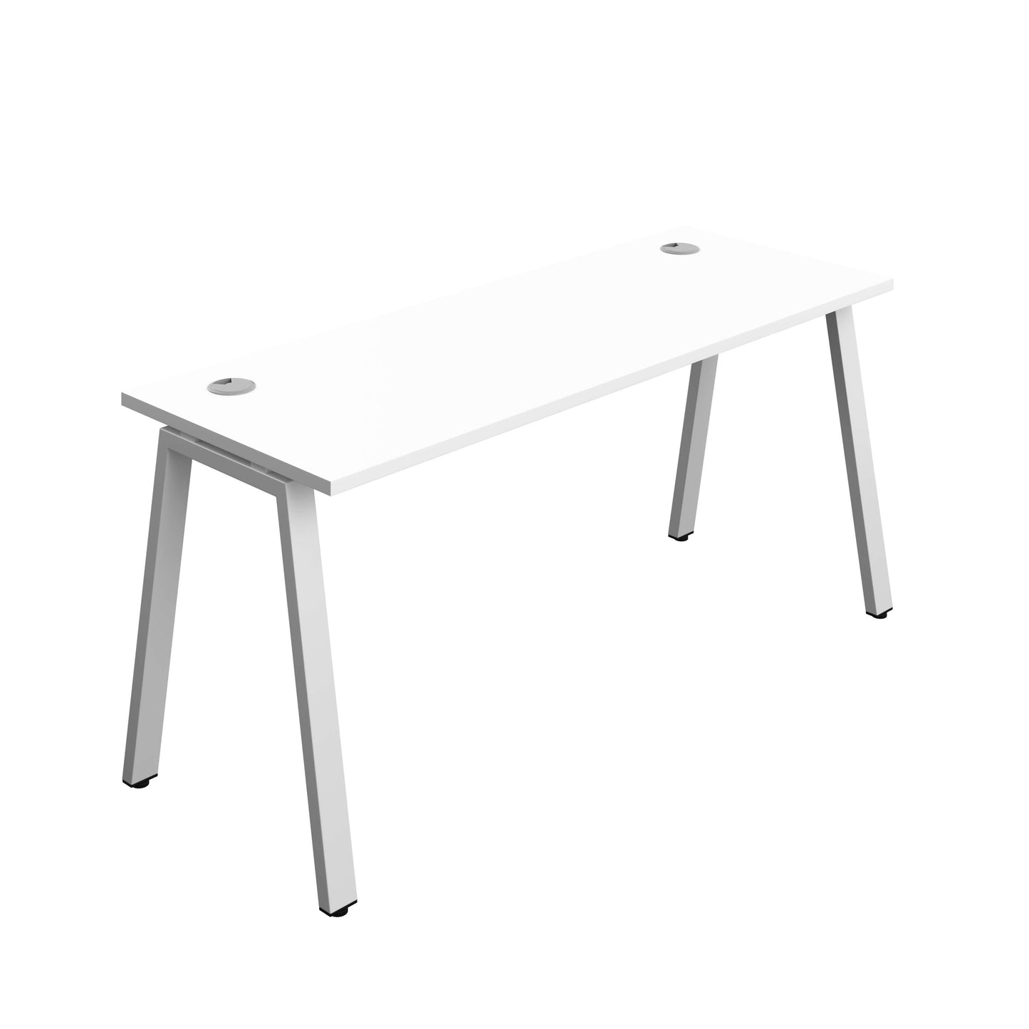 Synergy Bench with Cable Ports: 1 Person (FSC) : A-Frame Leg : 1600 | 700 | White/Silver