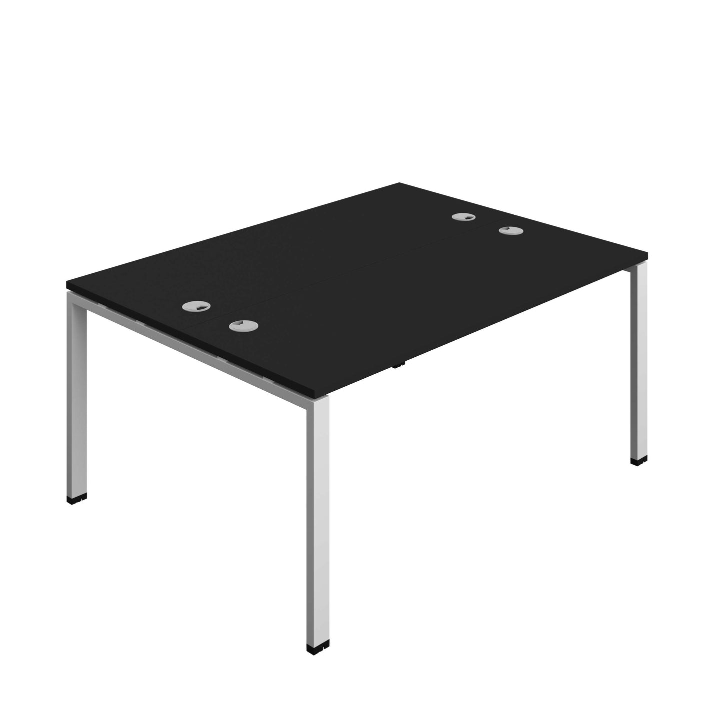 Synergy Bench with Cable Ports: 2 Person (FSC) : Goal Post Leg : 1600 | 700 | Black/Silver