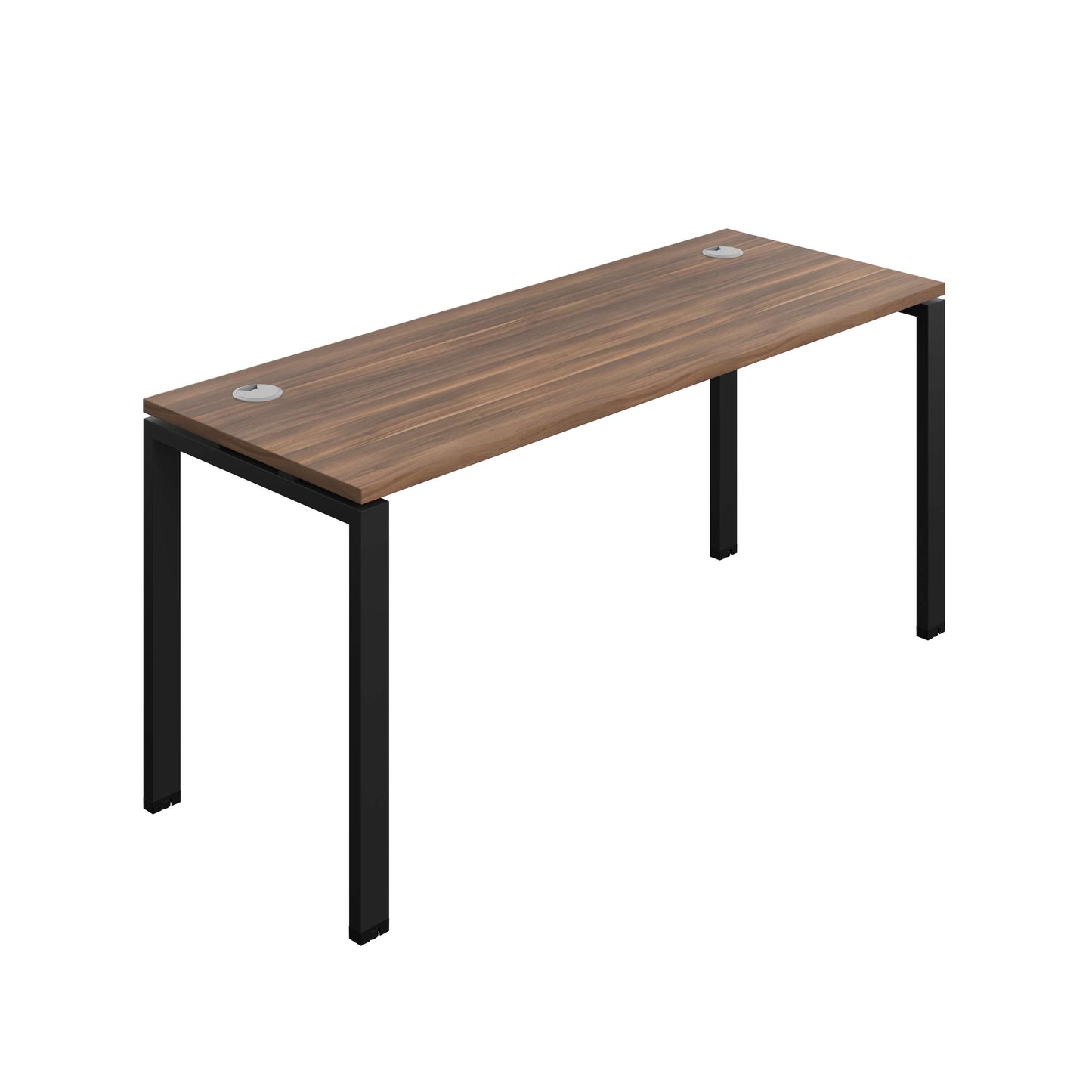 Synergy Bench with Cable Ports: 1 Person (FSC) : Goal Post Leg : 1600 | 700 | Dark Walnut/Black