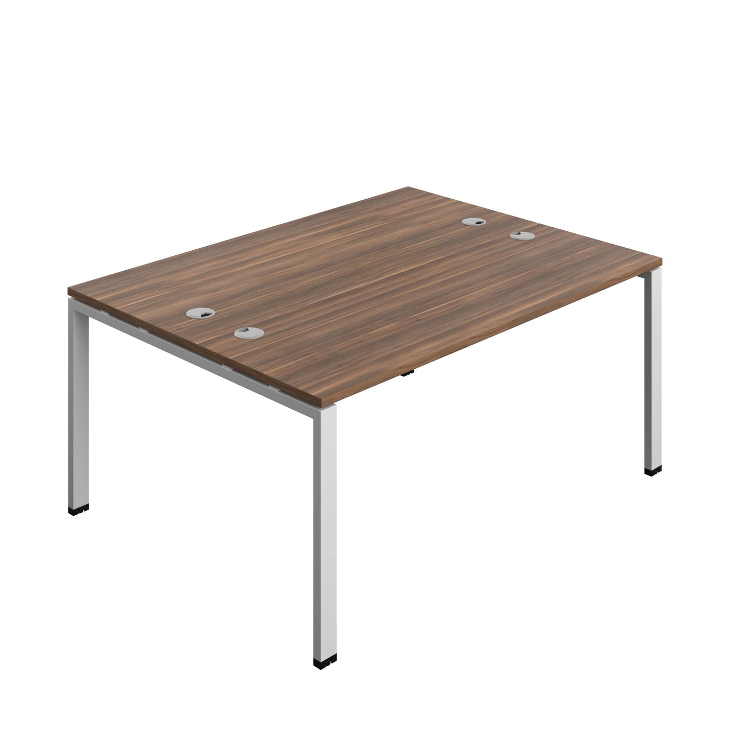 Synergy Bench with Cable Ports: 2 Person (FSC) : Goal Post Leg : 1600 | 700 | Dark Walnut/Silver