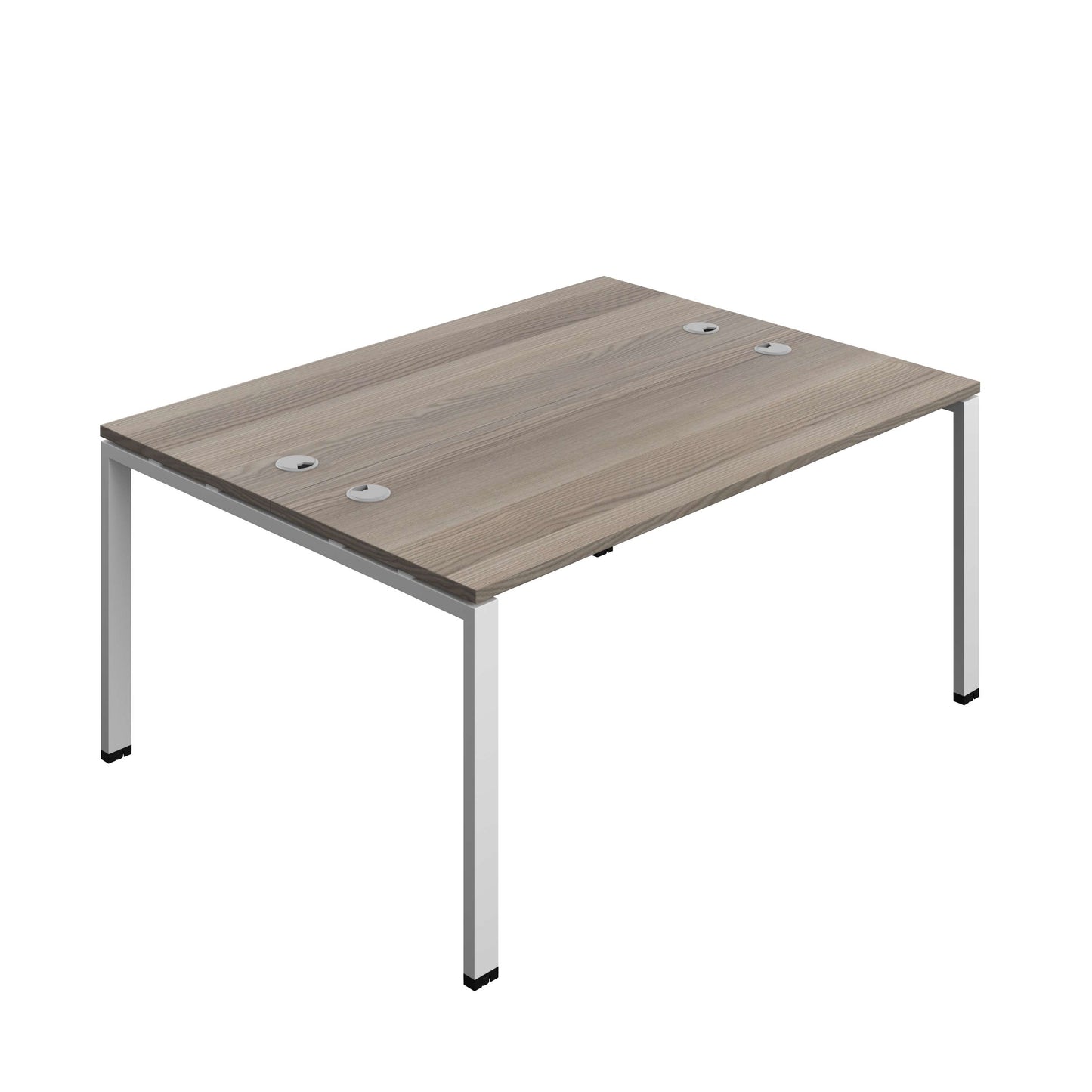 Synergy Bench with Cable Ports: 2 Person (FSC) : Goal Post Leg : 1600 | 700 | Grey Oak/Silver