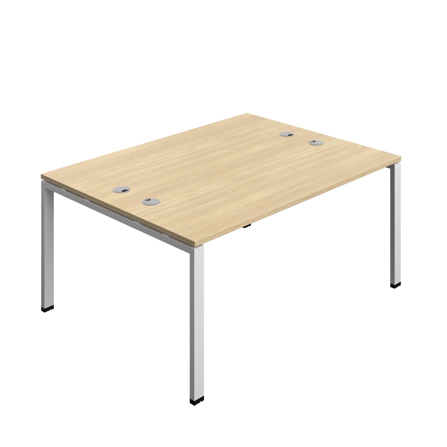 Synergy Bench with Cable Ports: 2 Person (FSC) : Goal Post Leg : 1600 | 700 | Nova Oak/Silver