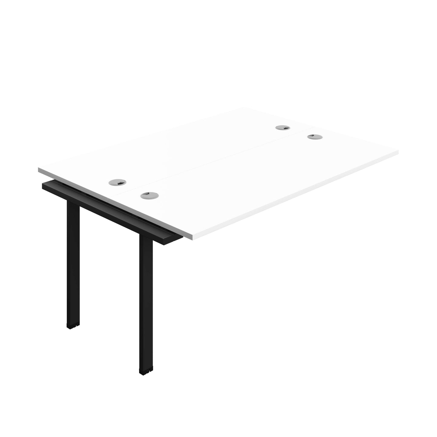 Synergy Bench Extension with Cable Ports: 2 Person (FSC) : 1600 | 700 | White/Black