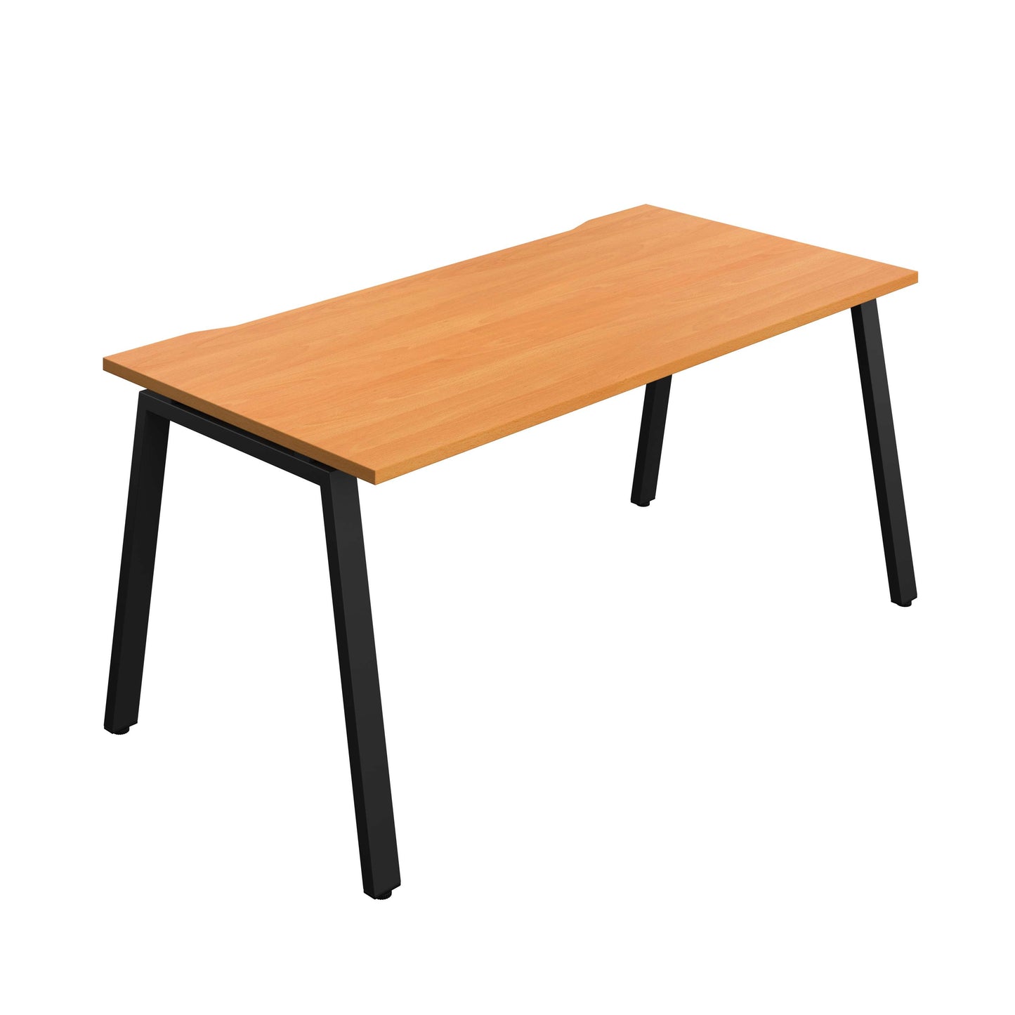 Synergy Bench with Cut Out: 1 Person (FSC) : A-Frame Leg : 1600 | 800 | Beech/Black