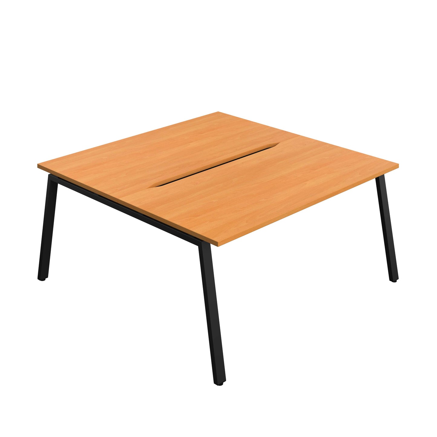 Synergy Bench with Cut Out: 2 Person (FSC) : A-Frame Leg : 1600 | 800 | Beech/Black