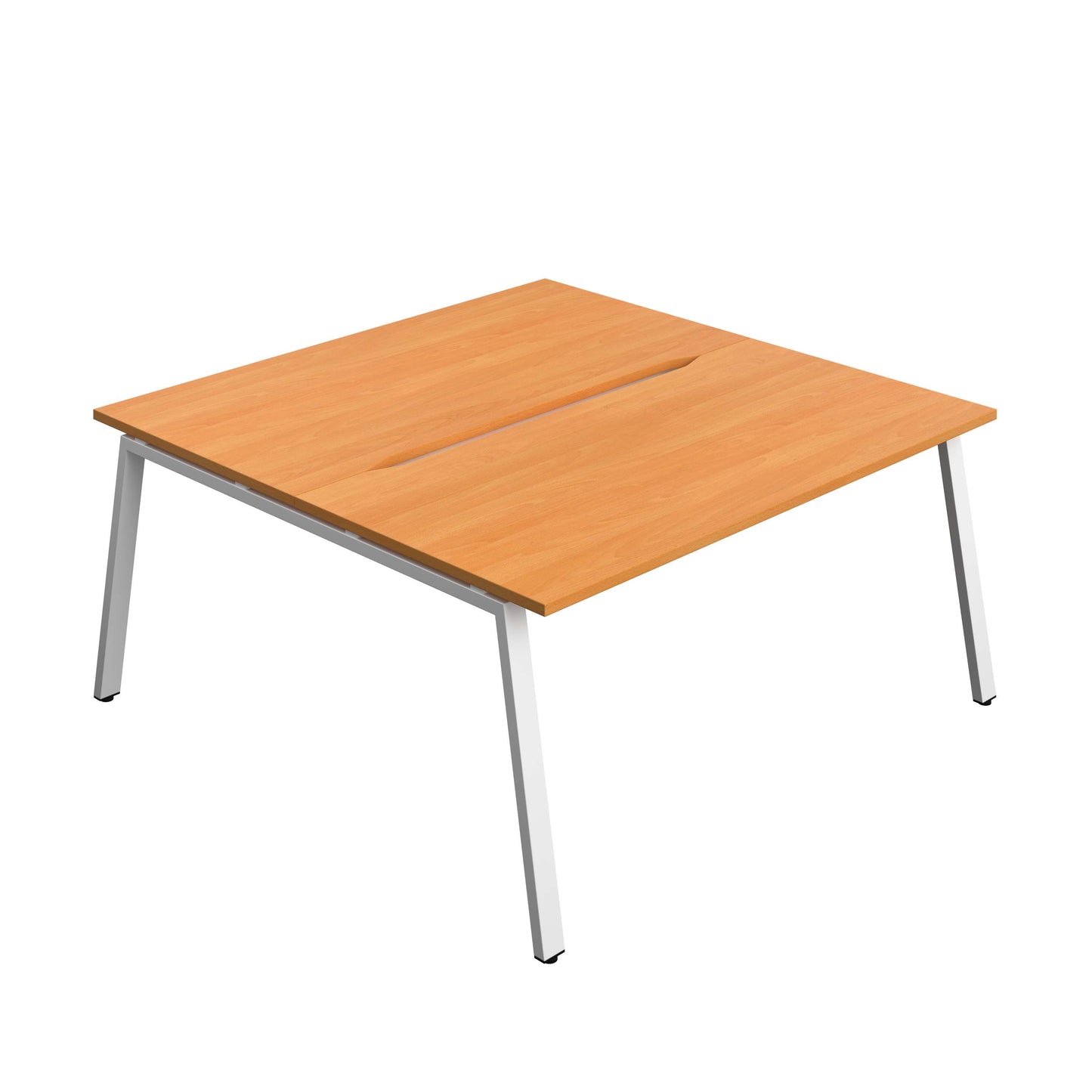 Synergy Bench with Cut Out: 2 Person (FSC) : A-Frame Leg : 1600 | 800 | Beech/White