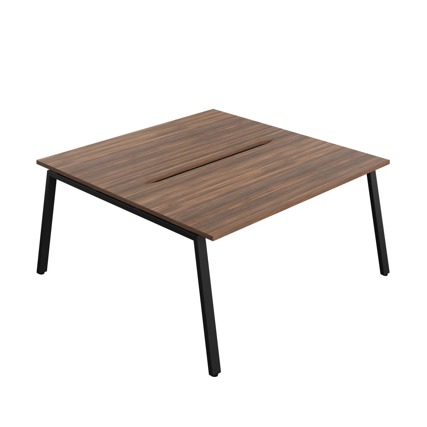 Synergy Bench with Cut Out: 2 Person (FSC) : A-Frame Leg : 1600 | 800 | Dark Walnut/Black