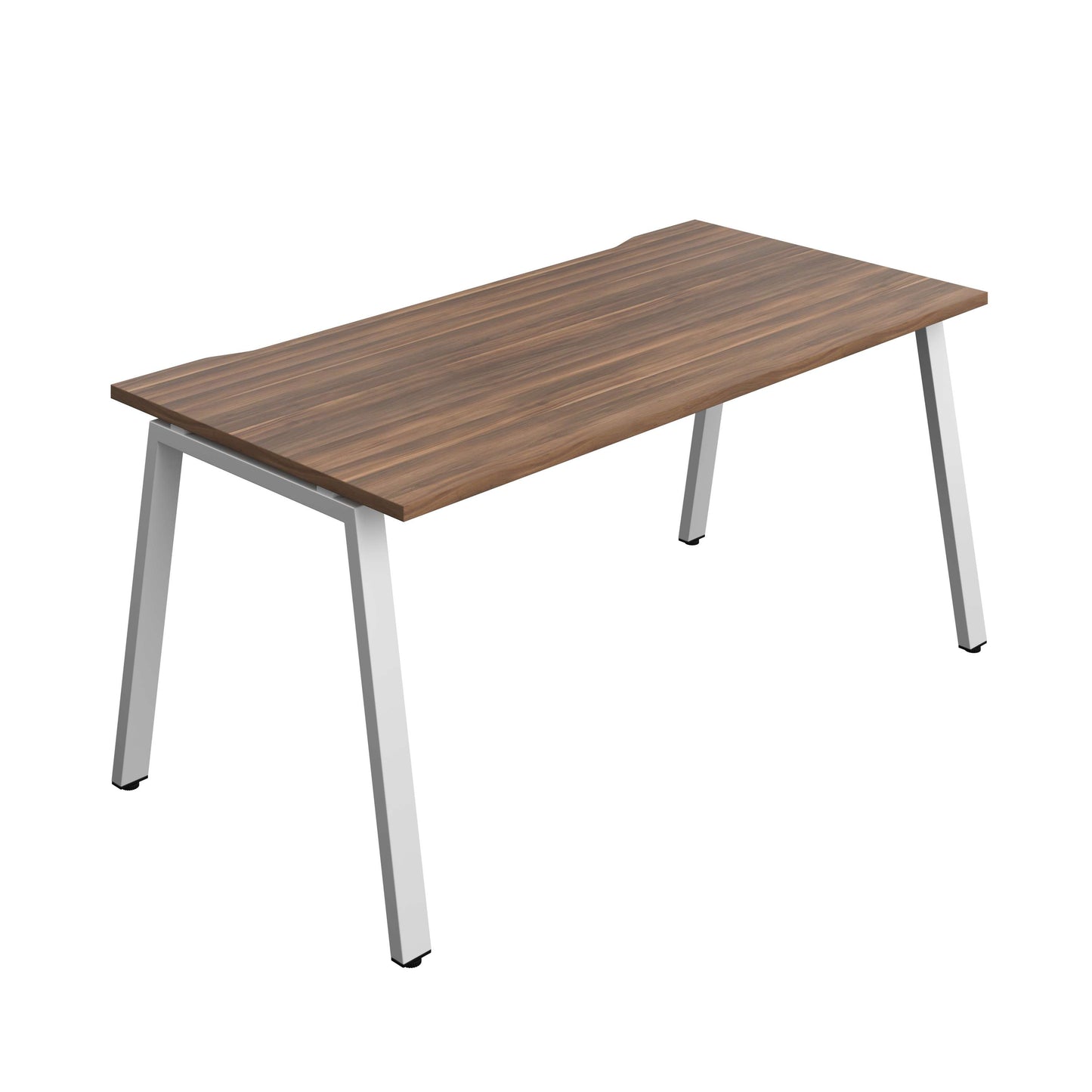 Synergy Bench with Cut Out: 1 Person (FSC) : A-Frame Leg : 1600 | 800 | Dark Walnut/Silver