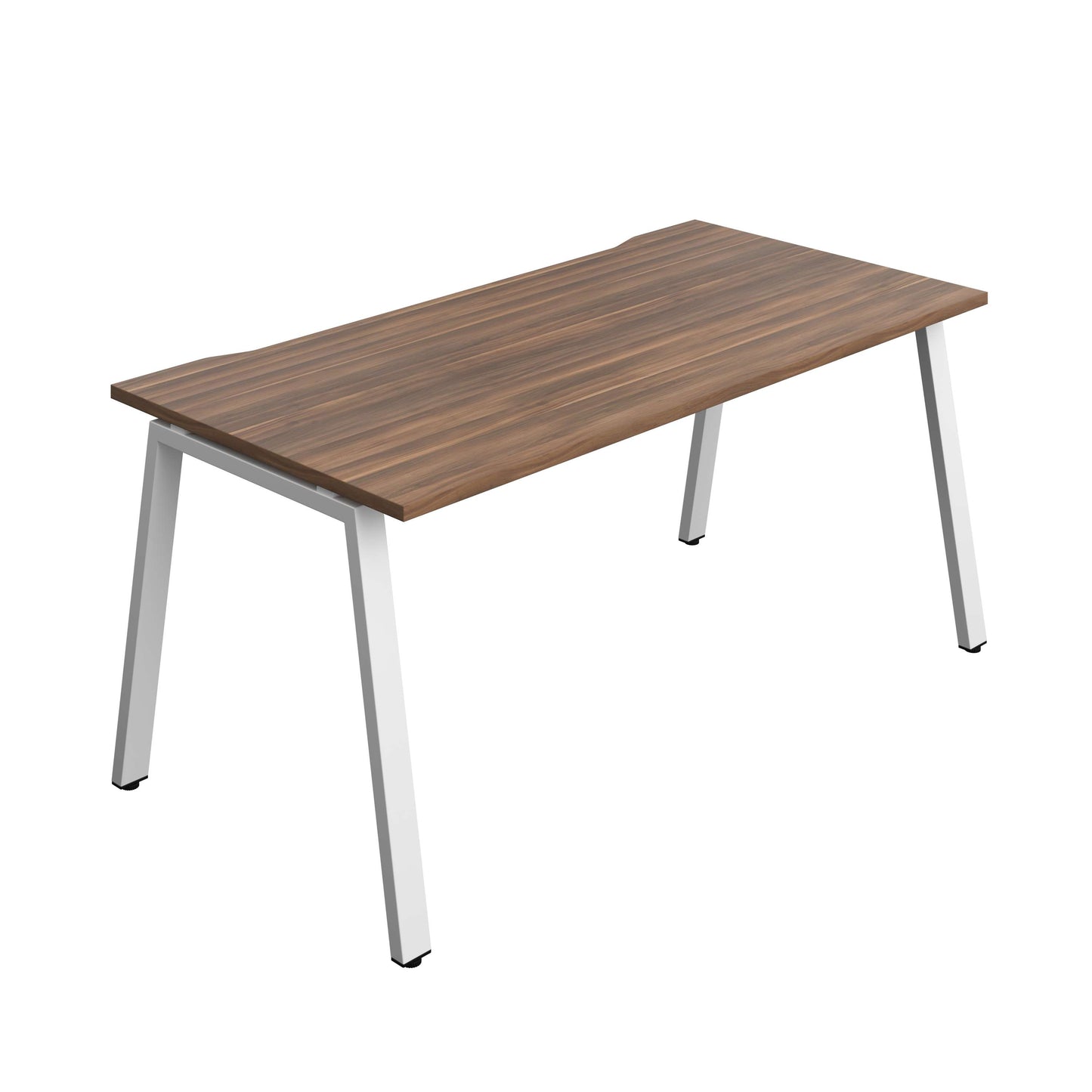 Synergy Bench with Cut Out: 1 Person (FSC) : A-Frame Leg : 1600 | 800 | Dark Walnut/White