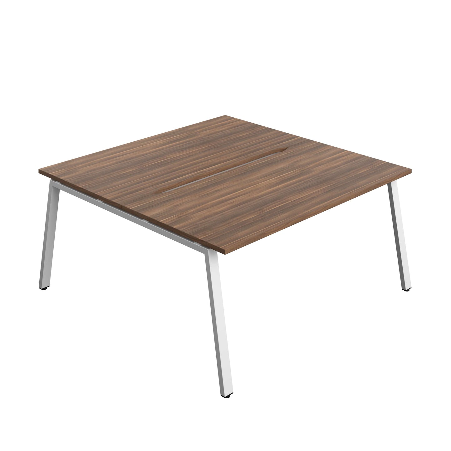 Synergy Bench with Cut Out: 2 Person (FSC) : A-Frame Leg : 1600 | 800 | Dark Walnut/White