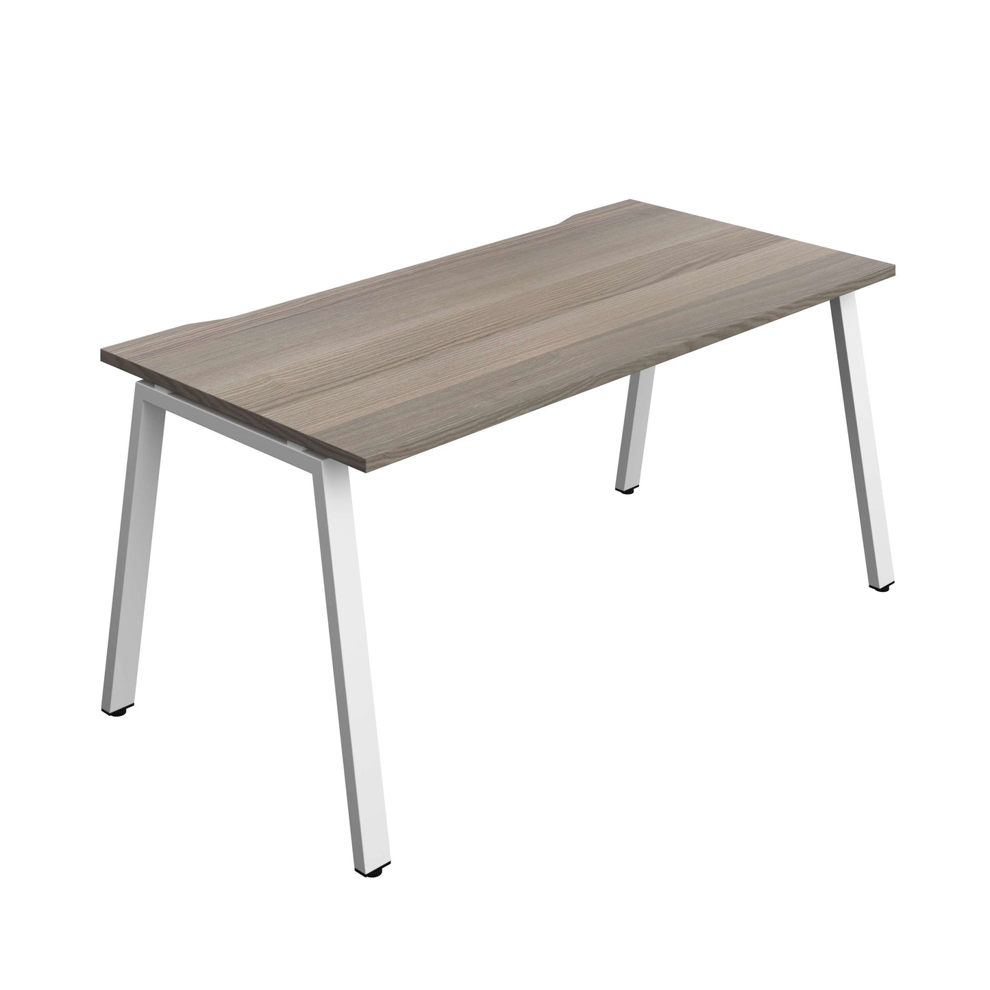 Synergy Bench with Cut Out: 1 Person (FSC) : A-Frame Leg : 1600 | 800 | Grey Oak/White