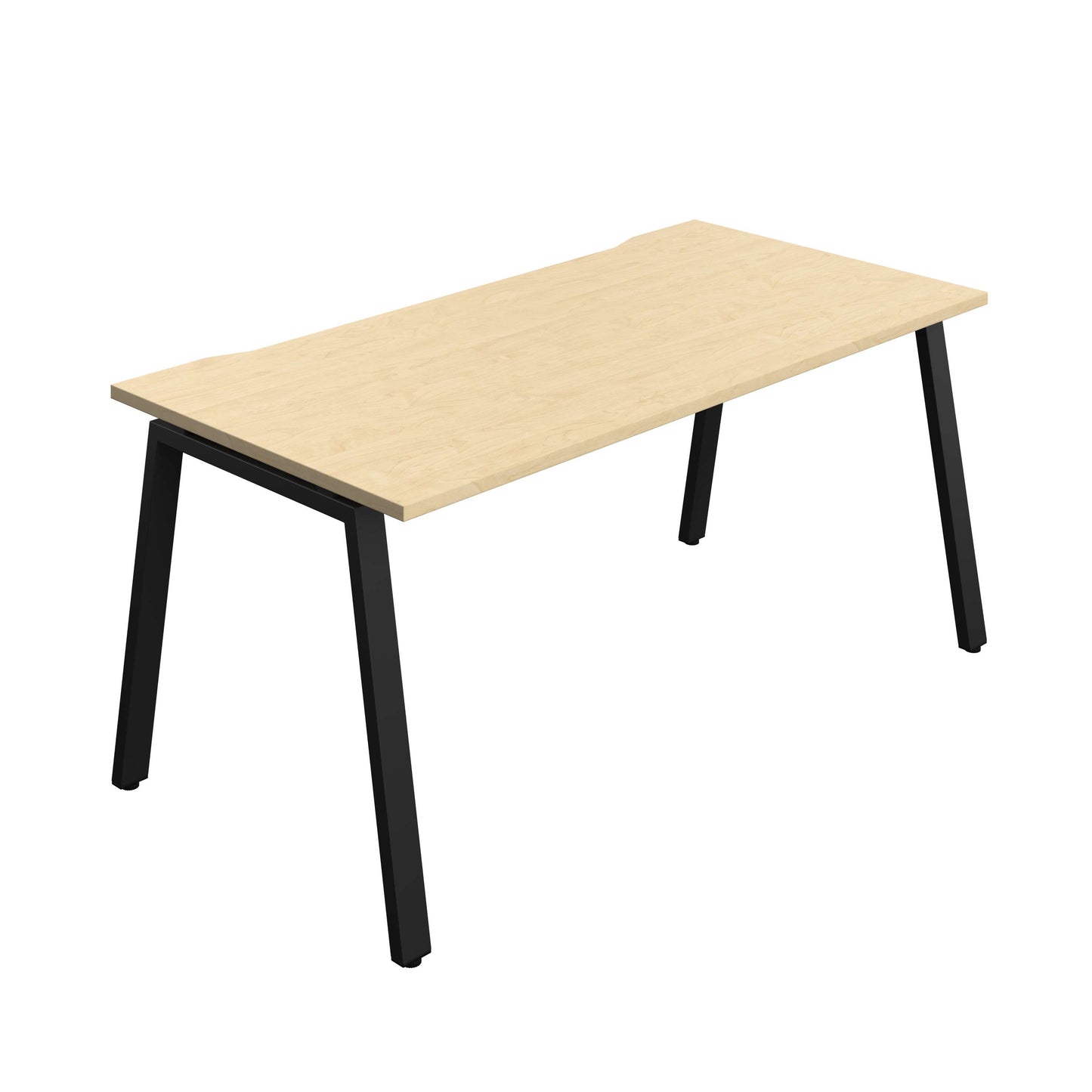 Synergy Bench with Cut Out: 1 Person (FSC) : A-Frame Leg : 1600 | 800 | Maple/Black