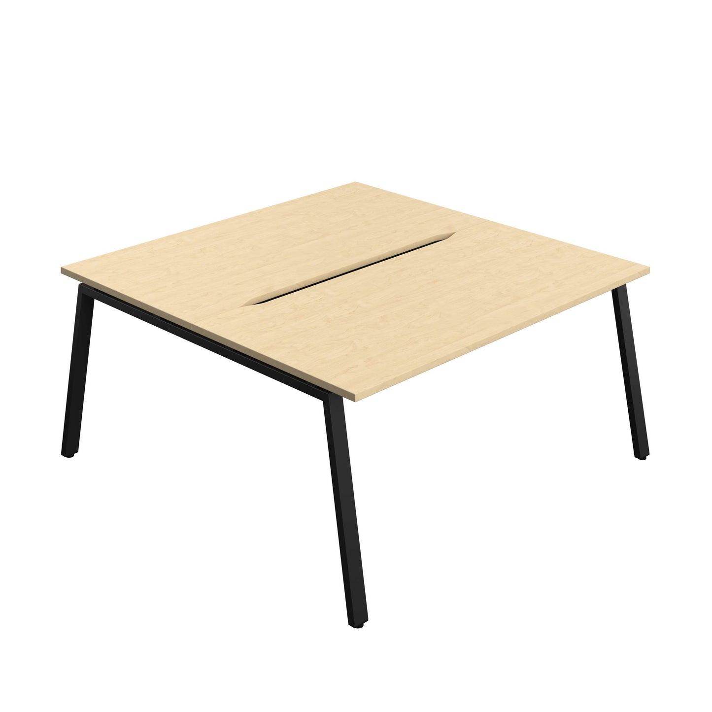 Synergy Bench with Cut Out: 2 Person (FSC) : A-Frame Leg : 1600 | 800 | Maple/Black