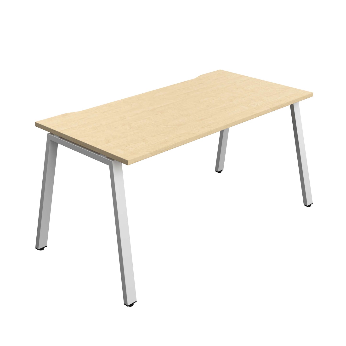 Synergy Bench with Cut Out: 1 Person (FSC) : A-Frame Leg : 1600 | 800 | Maple/Silver