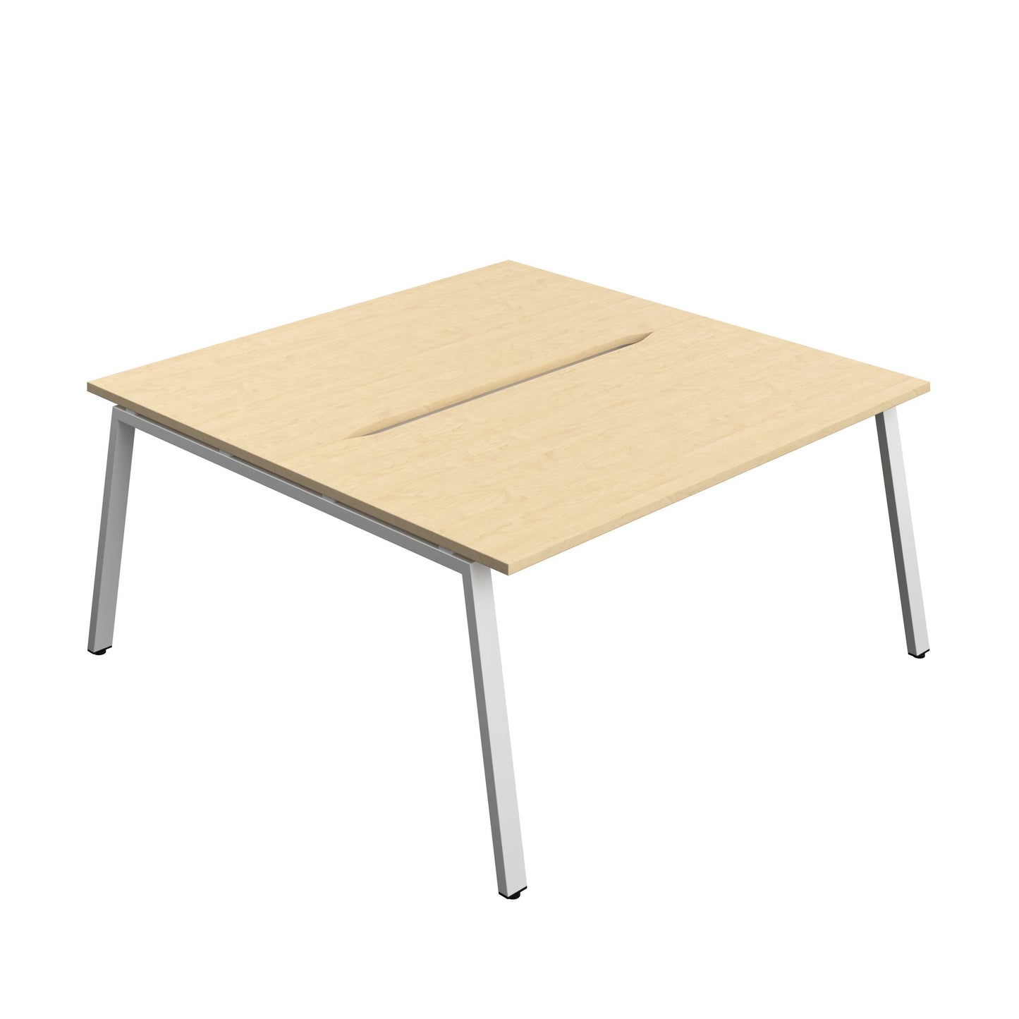 Synergy Bench with Cut Out: 2 Person (FSC) : A-Frame Leg : 1600 | 800 | Maple/Silver