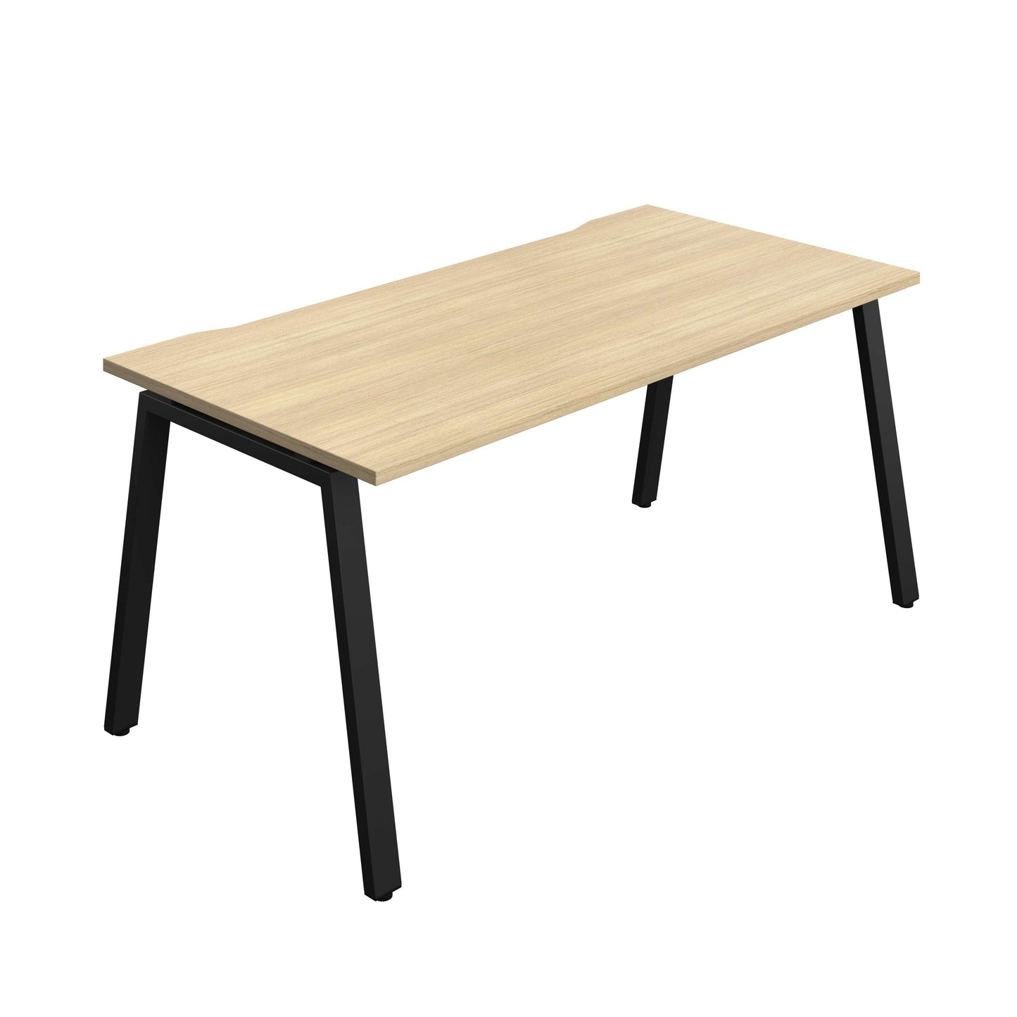 Synergy Bench with Cut Out: 1 Person (FSC) : A-Frame Leg : 1600 | 800 | Nova Oak/Black
