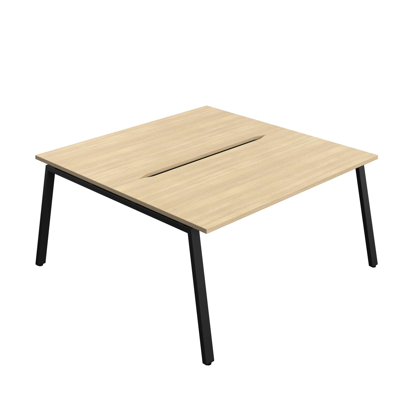 Synergy Bench with Cut Out: 2 Person (FSC) : A-Frame Leg : 1600 | 800 | Nova Oak/Black