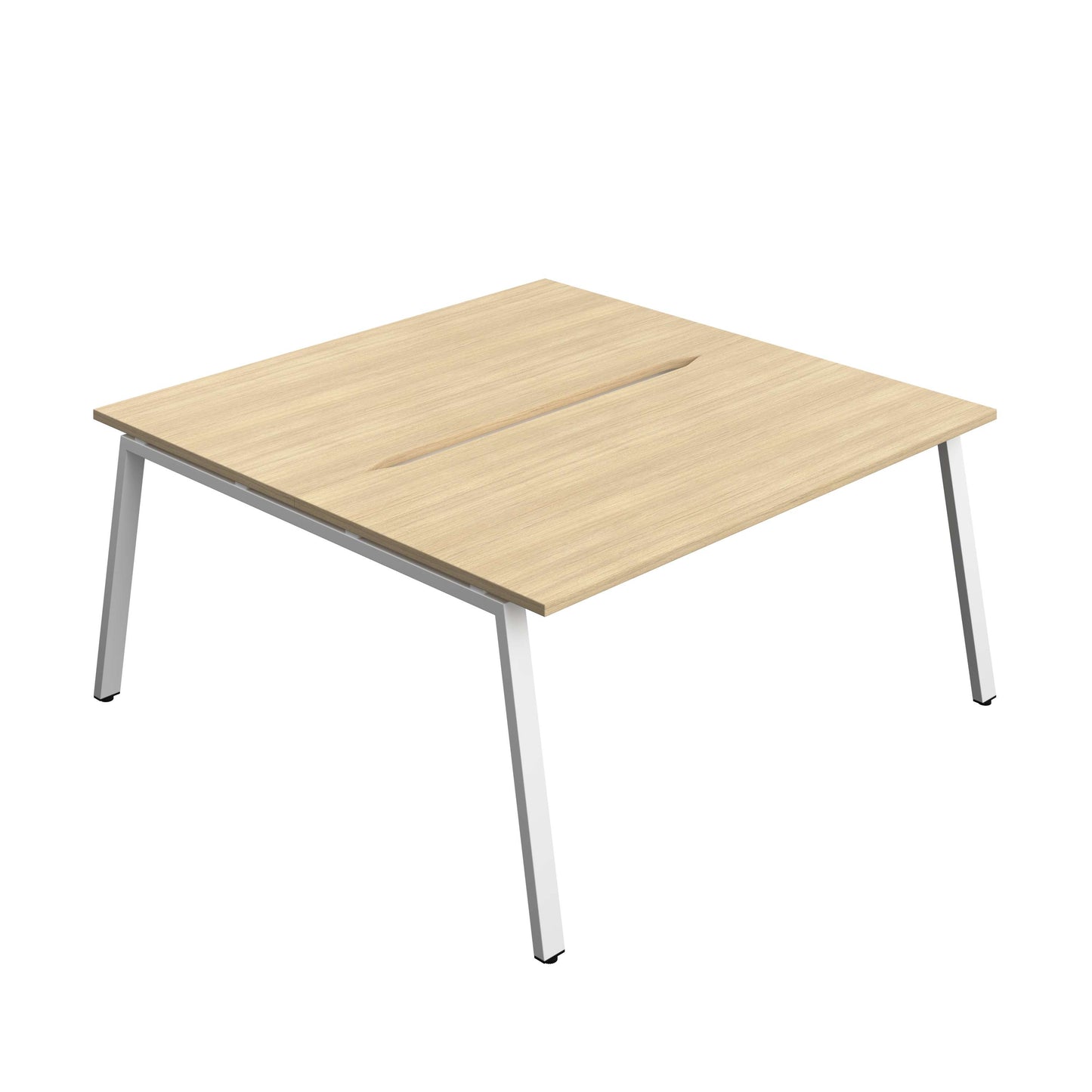 Synergy Bench with Cut Out: 2 Person (FSC) : A-Frame Leg : 1600 | 800 | Nova Oak/White