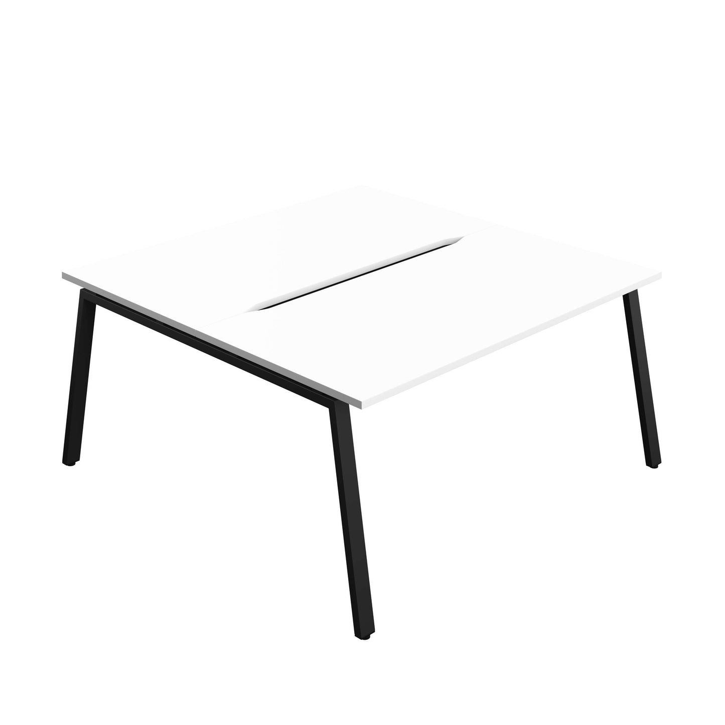 Synergy Bench with Cut Out: 2 Person (FSC) : A-Frame Leg : 1600 | 800 | White/Black
