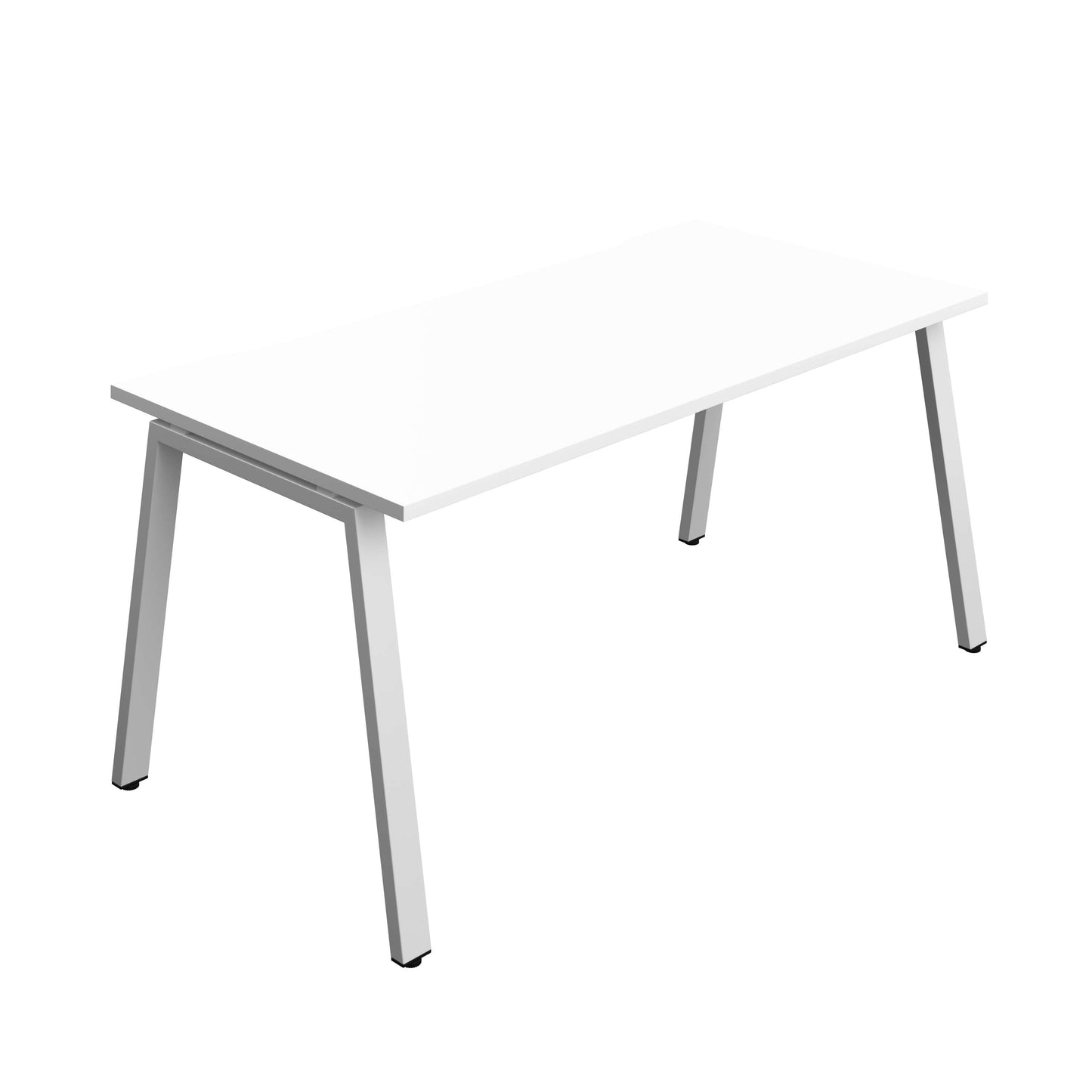 Synergy Bench with Cut Out: 1 Person (FSC) : A-Frame Leg : 1600 | 800 | White/Silver