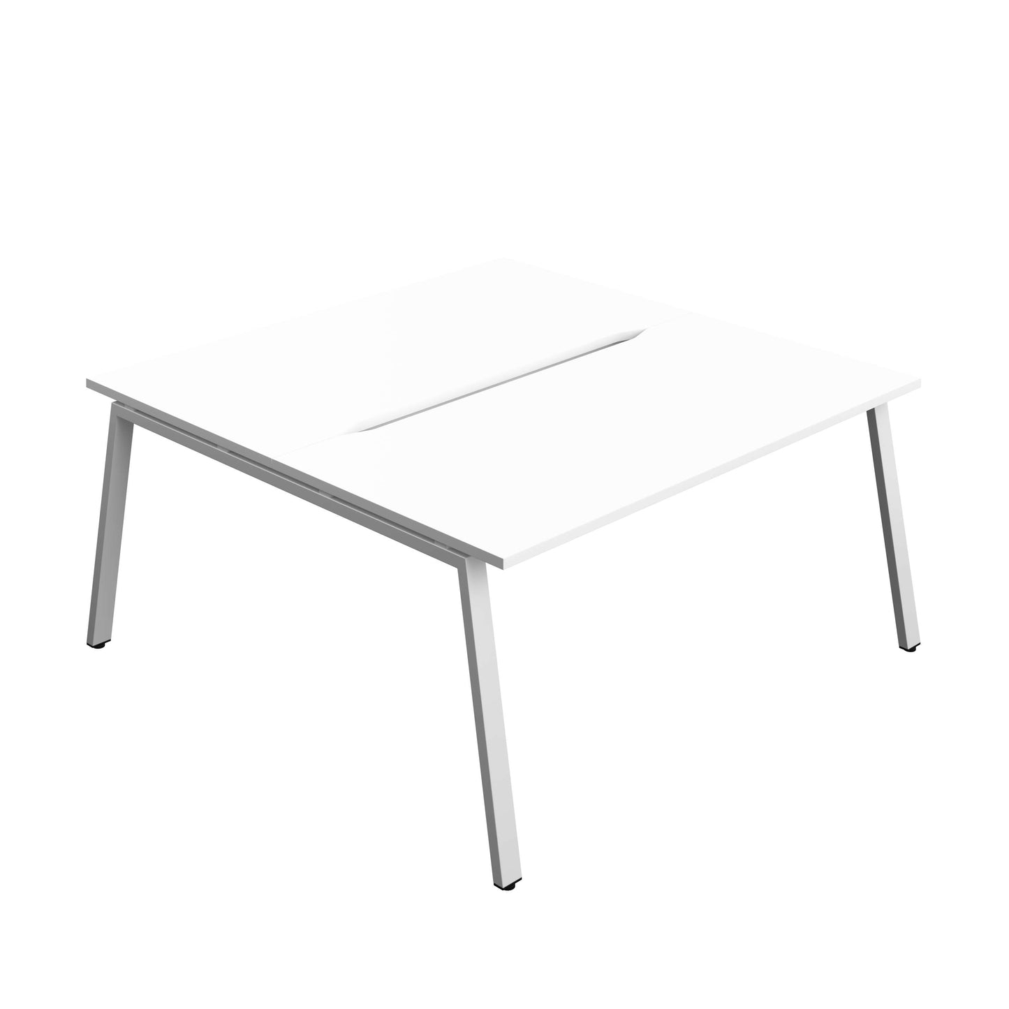 Synergy Bench with Cut Out: 2 Person (FSC) : A-Frame Leg : 1600 | 800 | White/Silver